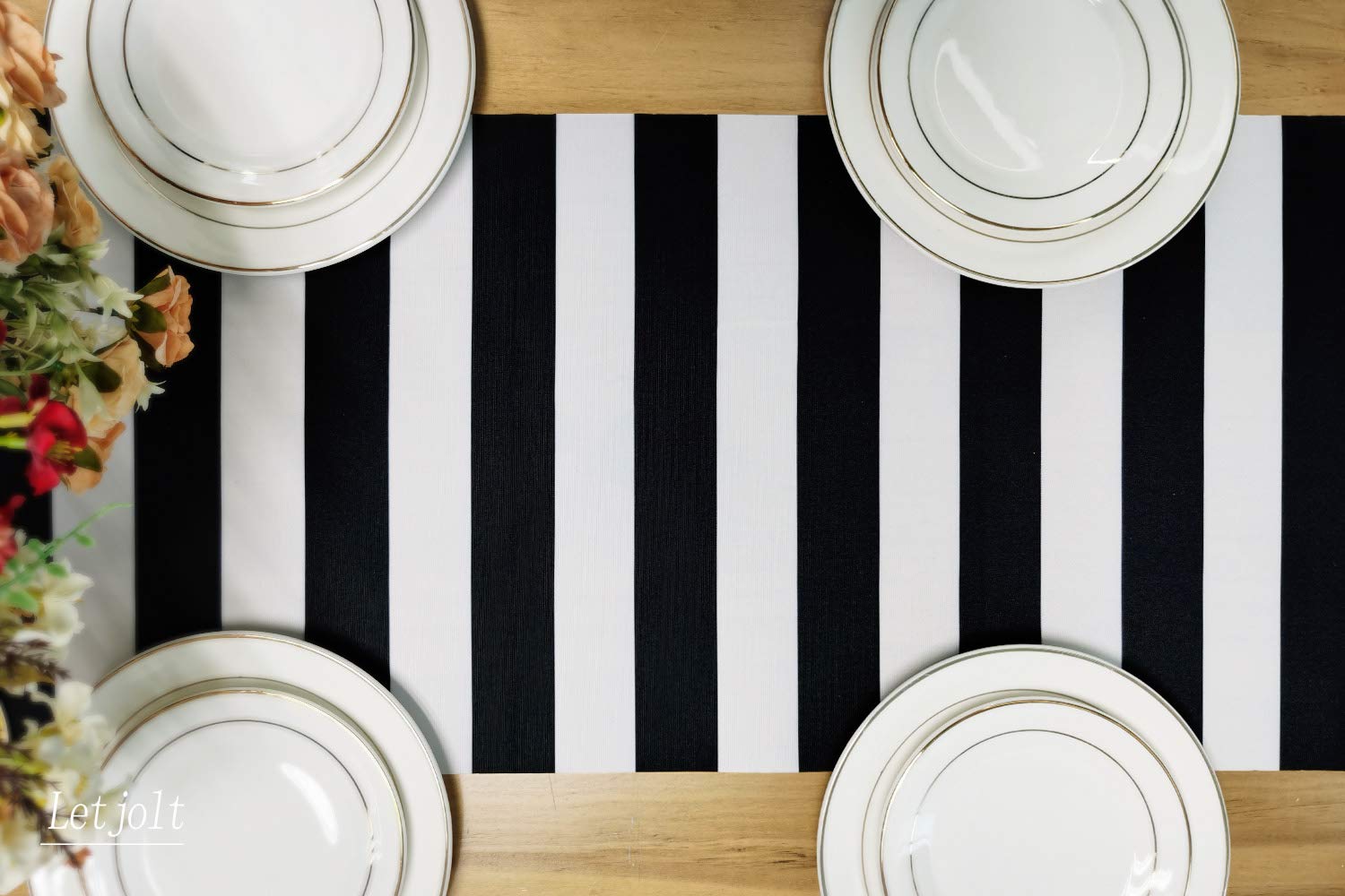 Table Runner Black And White Striped Pattern For Anniversary Runner Dinner Party Supplies Birthday Party Wedding Winter New Year