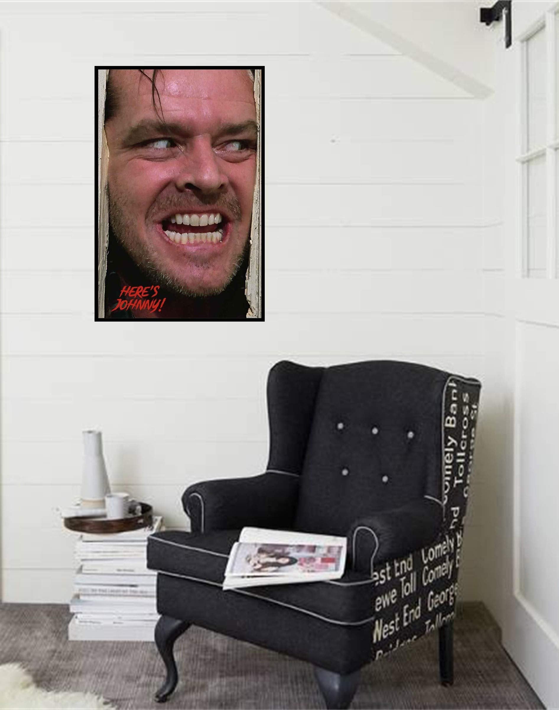 BUY ART FOR LESS The Shining 1980 Movie Art Print Poster 36x24 - Jack Nicholson, White, Red, Black, Tan