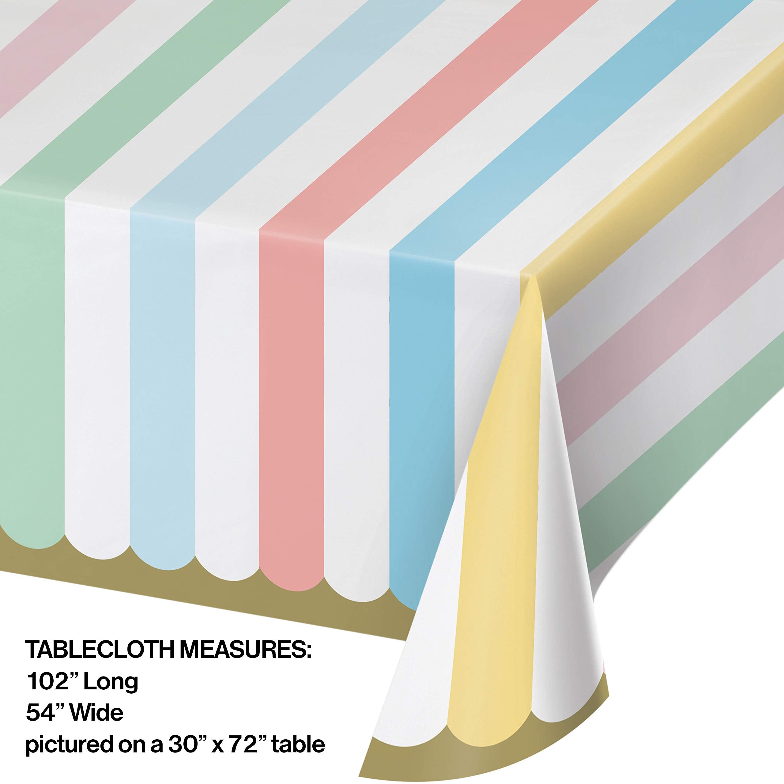 Creative Converting Pastel Celebrations Paper Tablecloth, 54'' X 102''