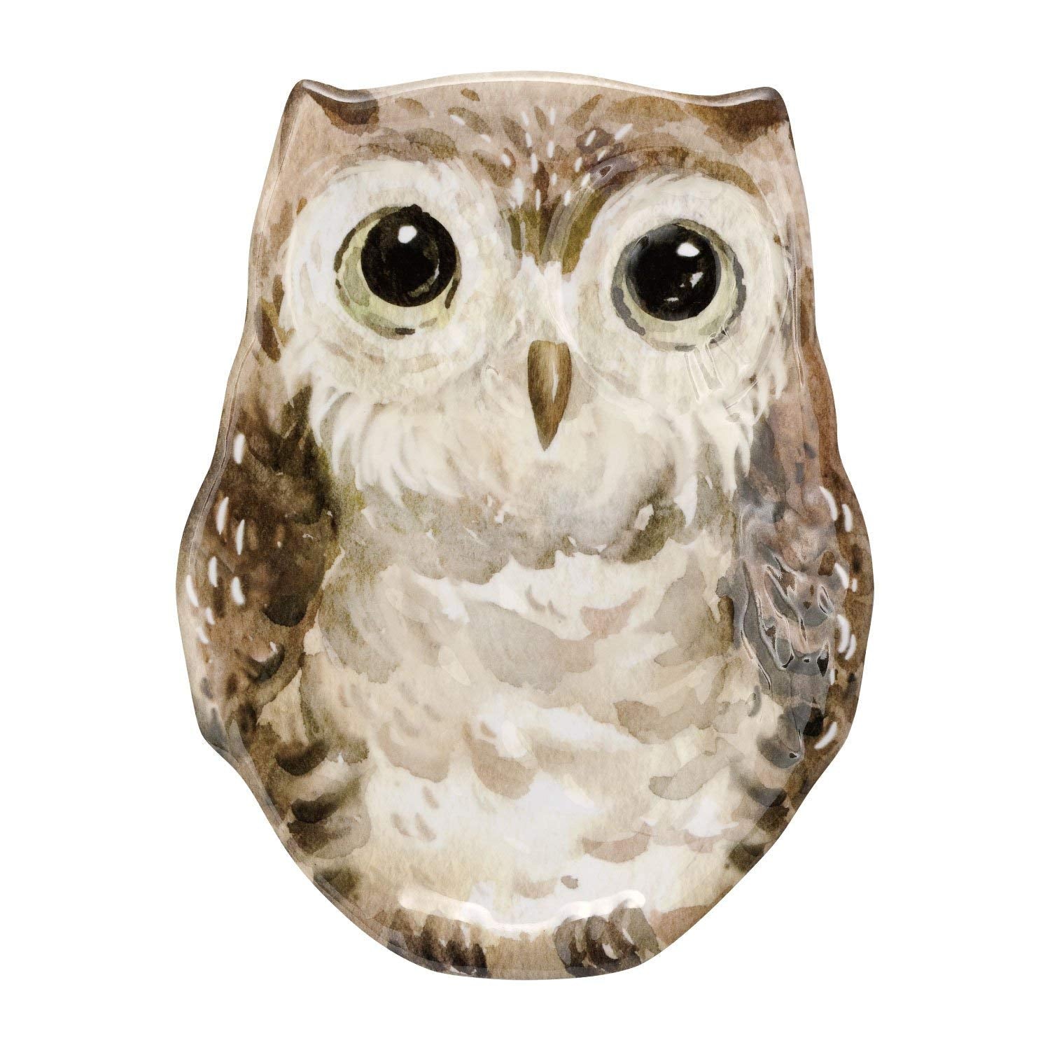 Upware 4-Piece 9 Inch Melamine Owl Decor Dinner Salad Plates Small Serving Plates (Owl)