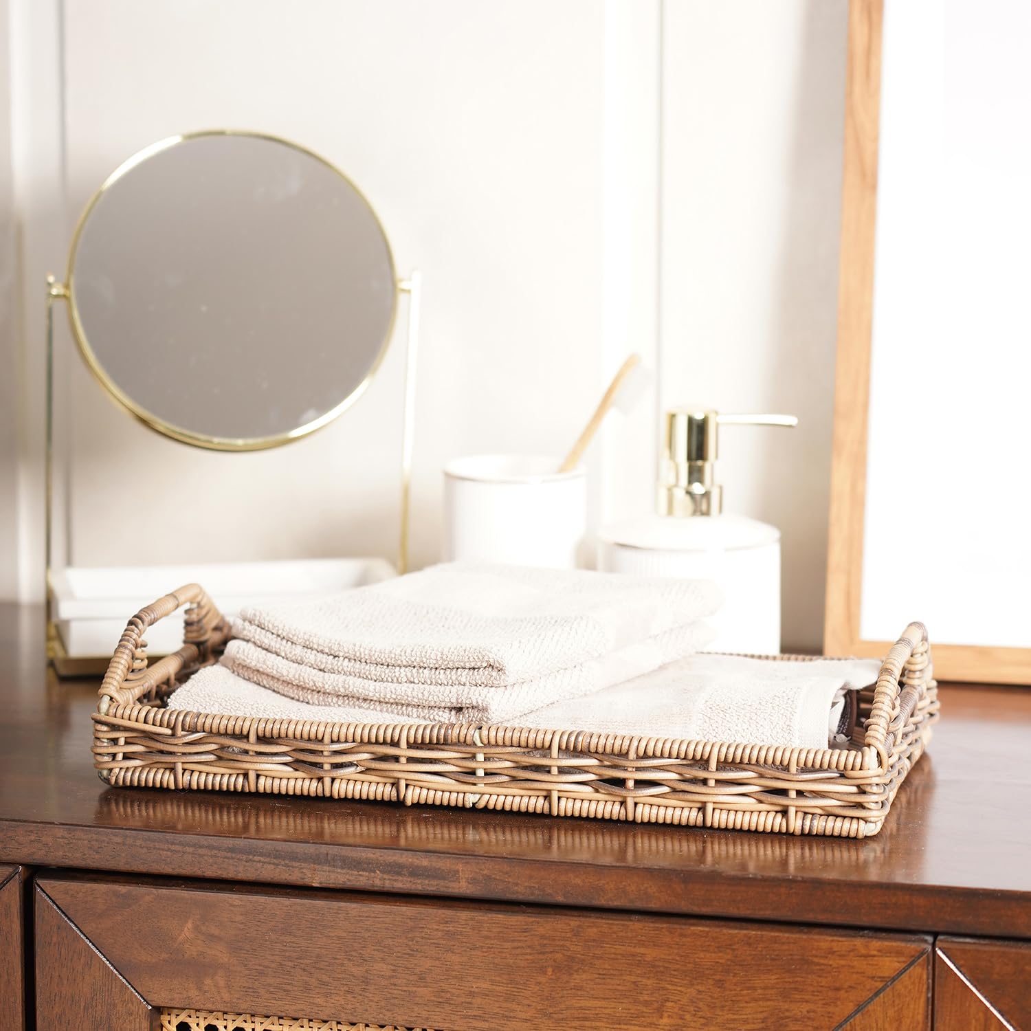 Pure Home And Living Natural Heather Chic Wicker Tray 36X19X3 Cm