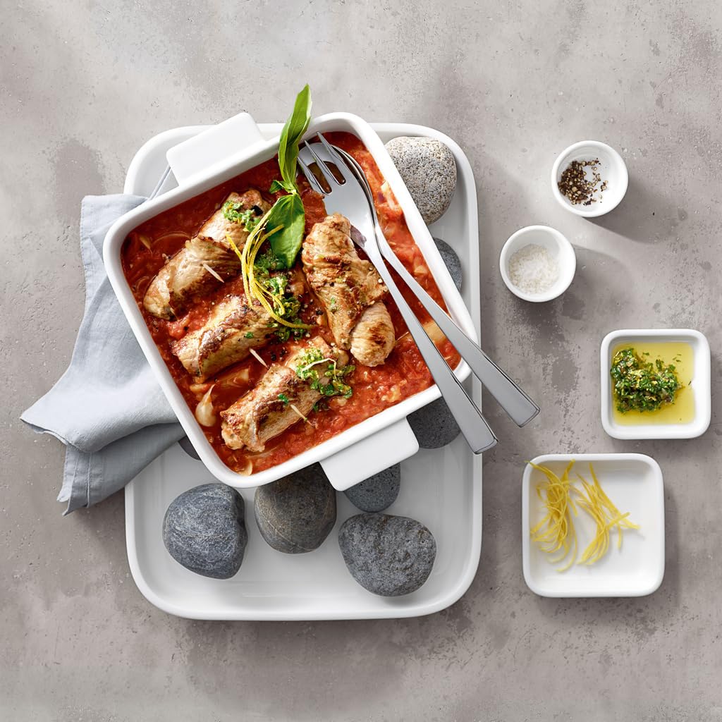 Villeroy & Boch Clever Cooking Square Baking Dish, 8.25 X 8.25 In, Premium Porcelain, White