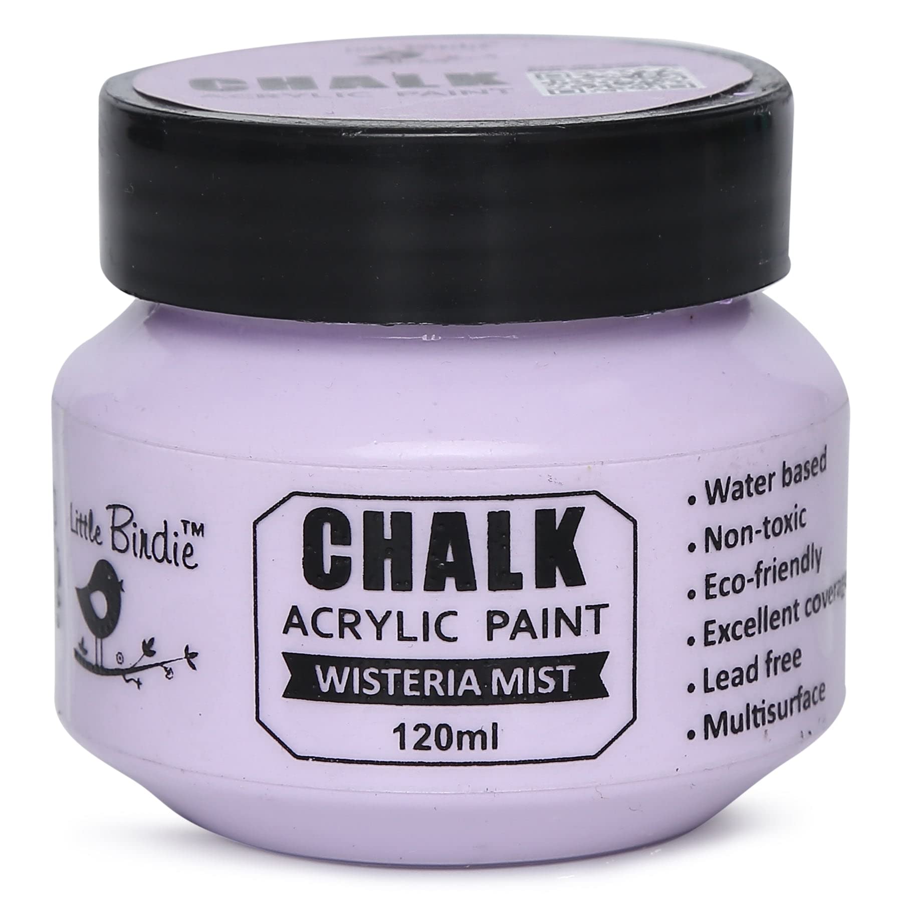Little Birdie Home Decor Chalk Paint Wisteria Mist - 120Ml |Chalk Paint For Wood Furniture, Wall, Home Decor, Glass, Terracotta 