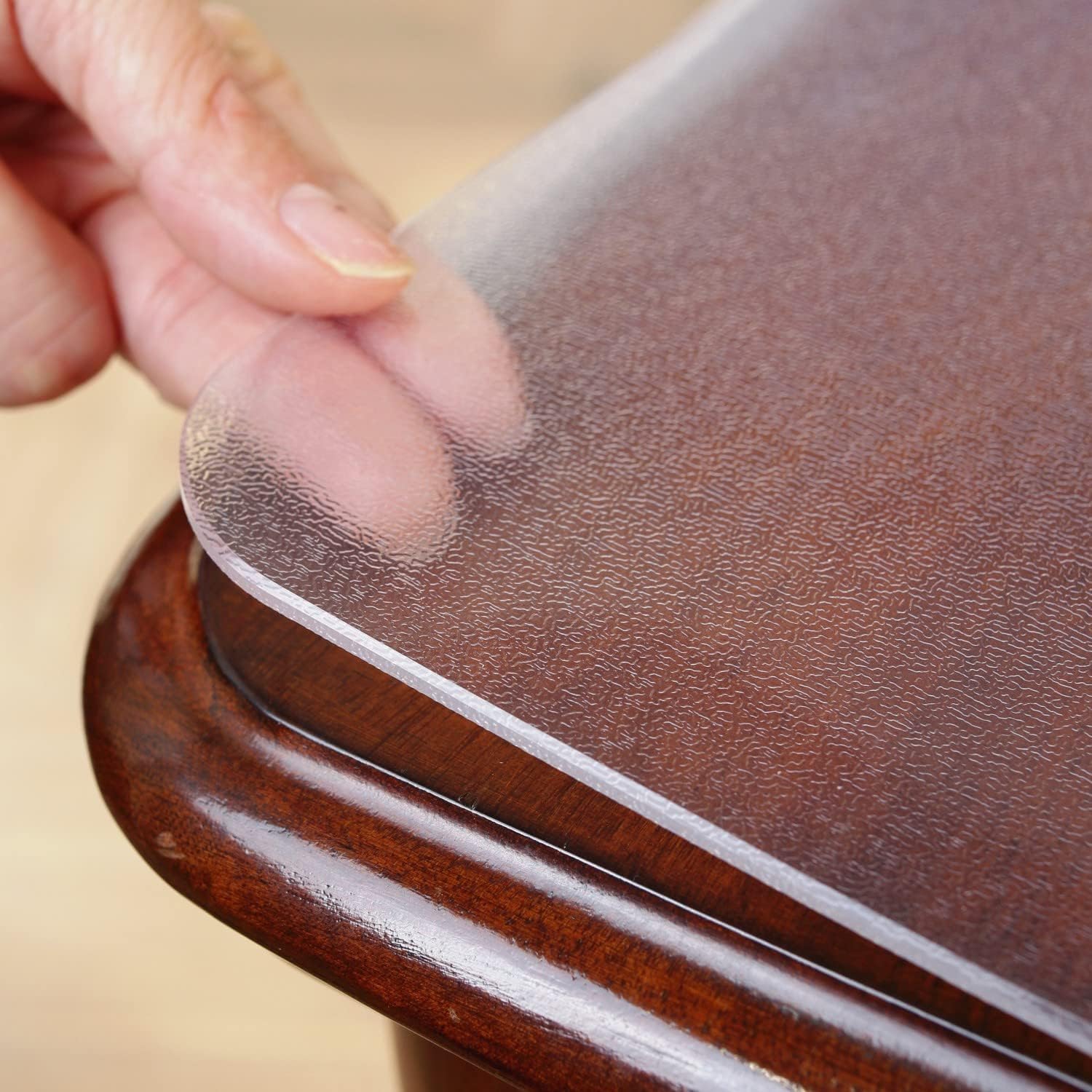 Ostepdecor Frosted Table Protector, 24 X 48 Inch Coffee Table Cover, 1.5Mm Thick Plastic Table Cover Protector, Pvc Desk Protect