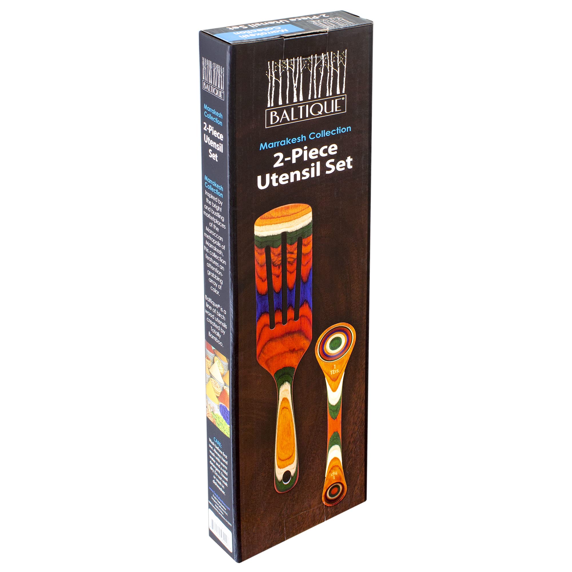 Baltique Marrakesh Collection 2 Piece Cooking Utensil Set, Spurtle & Measuring Spoon