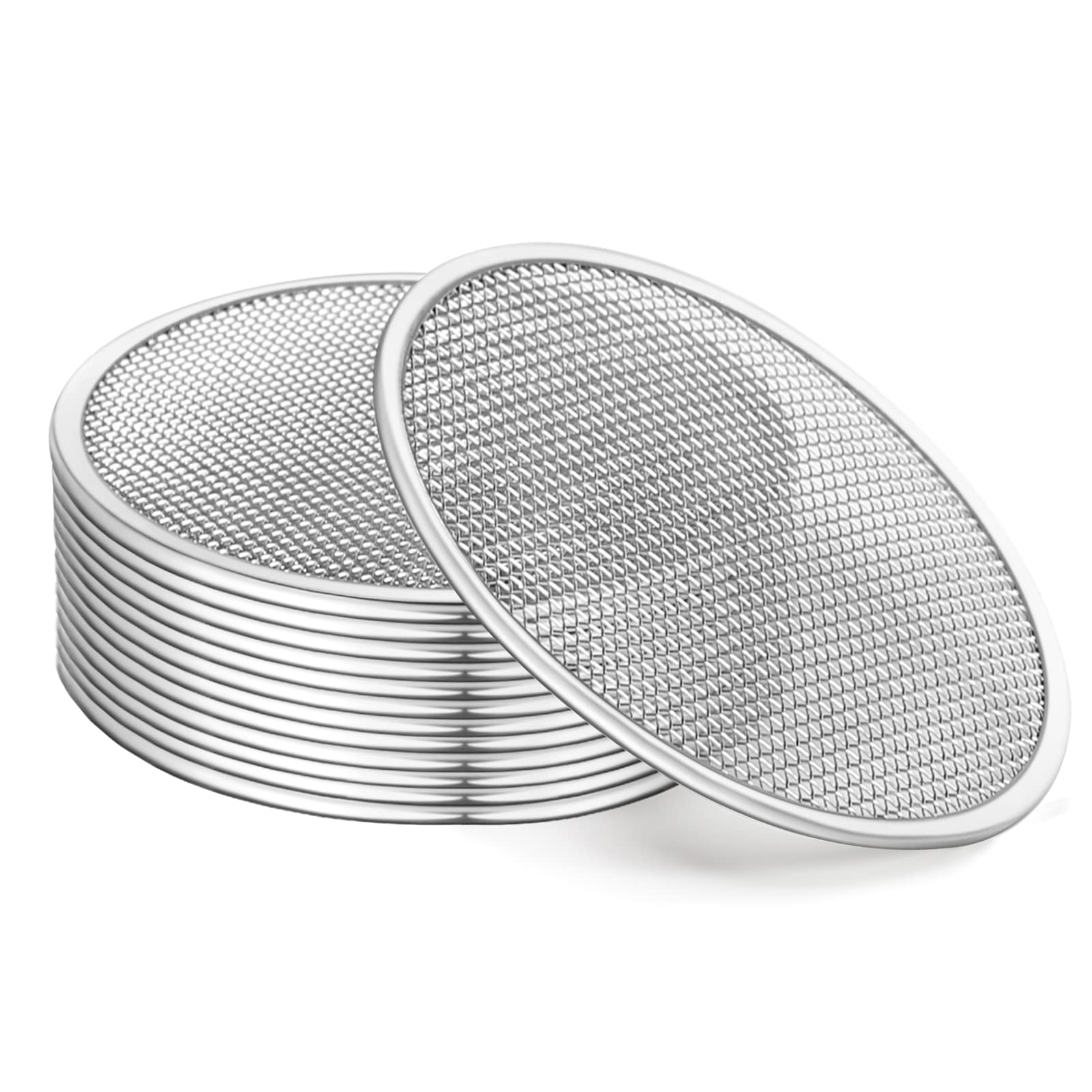 Febflo 12 Pack Sprouting Lids, 316 Stainless Steel Screen Lid For 86Mm Wide Mouth Mason Jar, Mesh Bean Sprout Sieve Lids, Home U