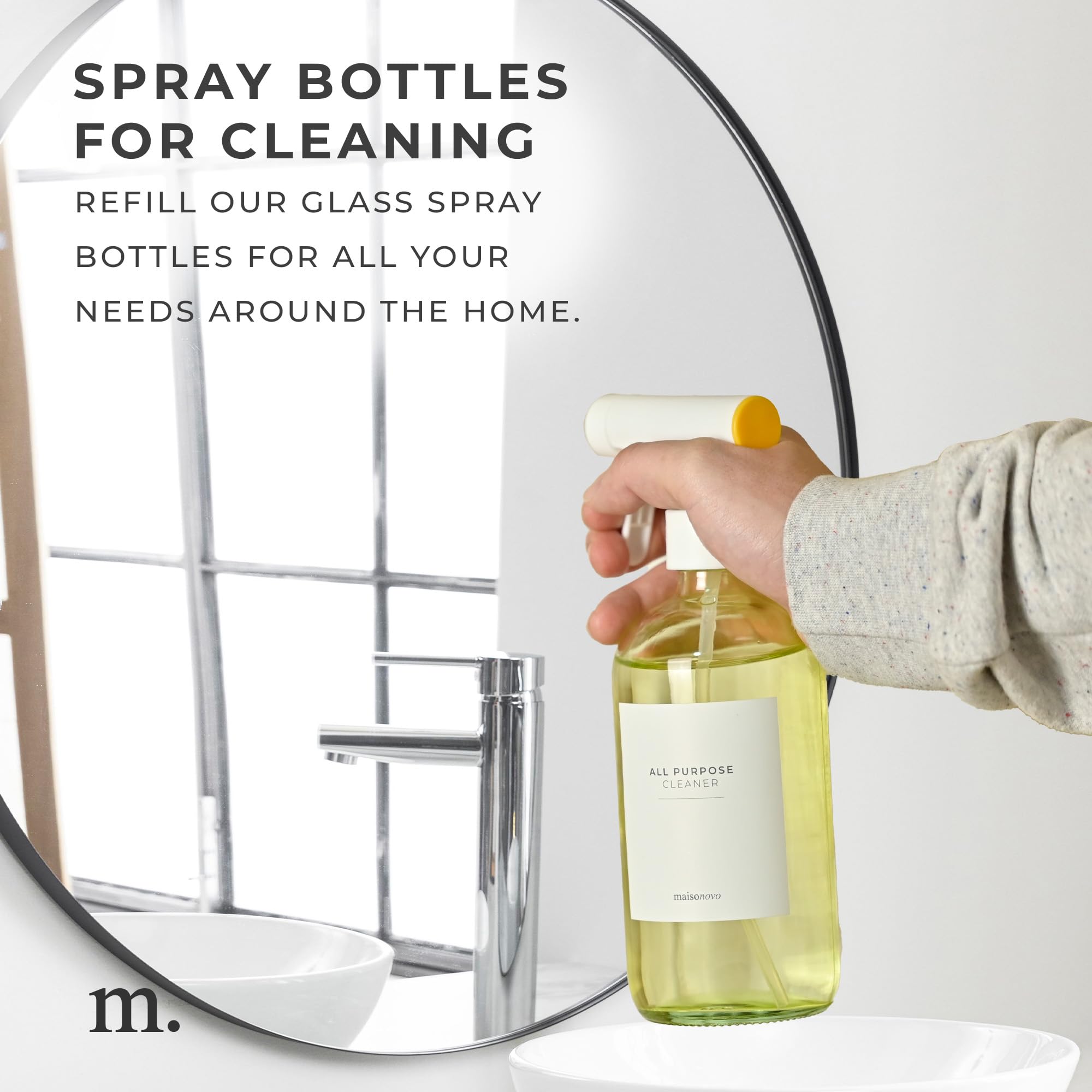 Maisonovo Kitchen Spray Bottle | 16.9 Fl Oz Yellow X 2 With 16 Labels