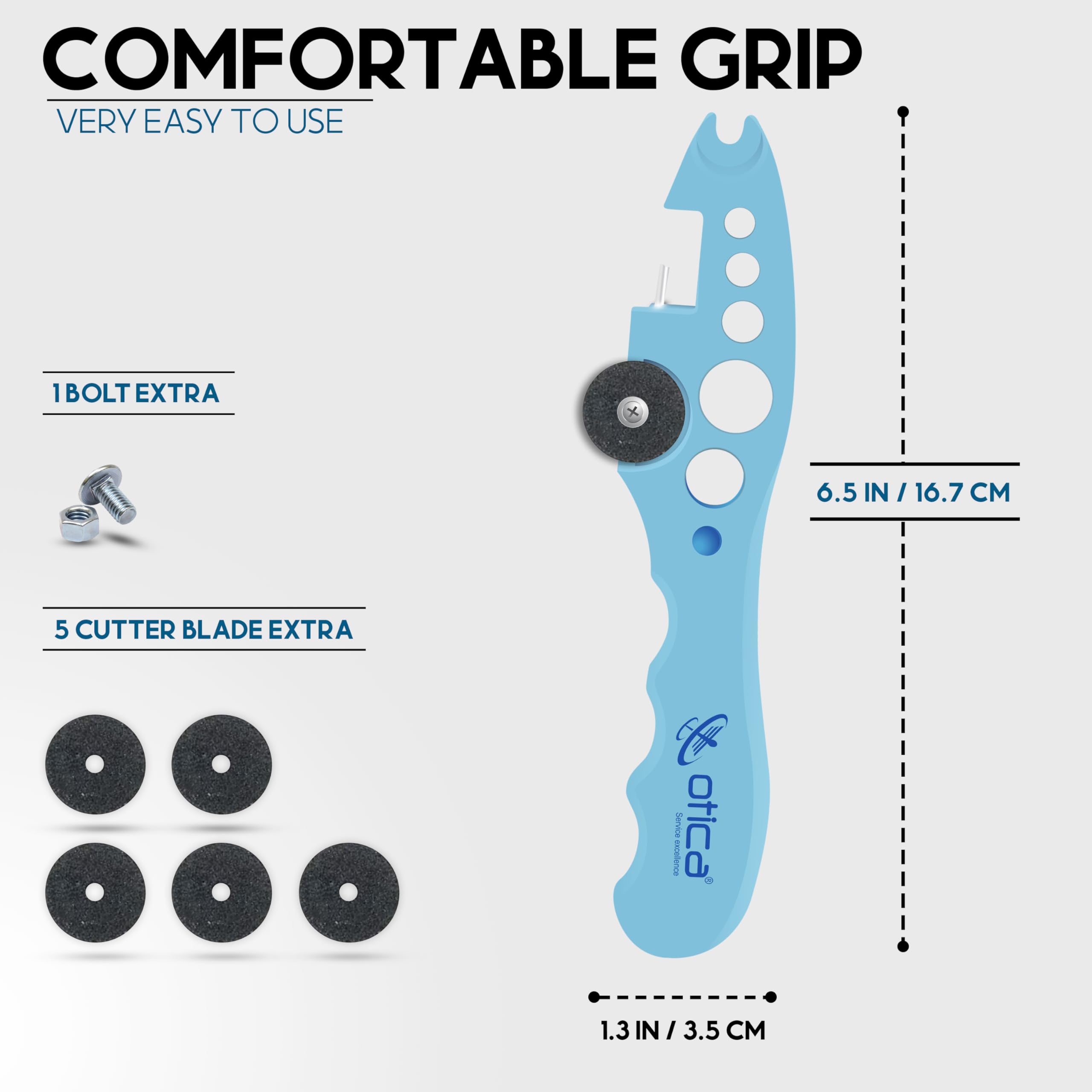 OTICA Ampoule Cutter for Doctors Nurse, Glass Bottle Cap Remover Cutter Ampule Breaker for Hospital and Clinic (Blue)