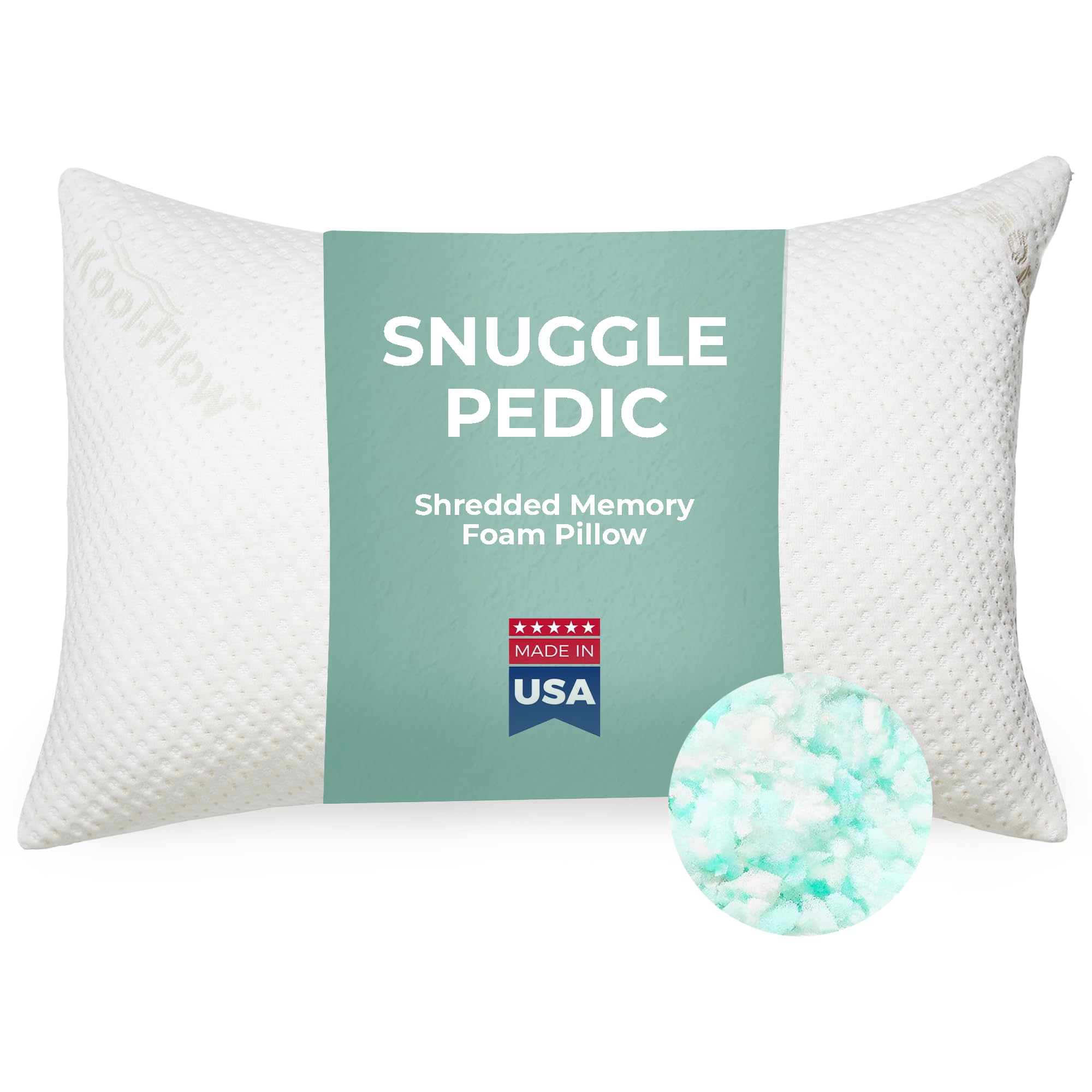Snuggle-Pedic Bamboo Shredded Memory Foam Pillow With Kool-Flow Micro-Vented Cover - King By Snuggle-Pedic