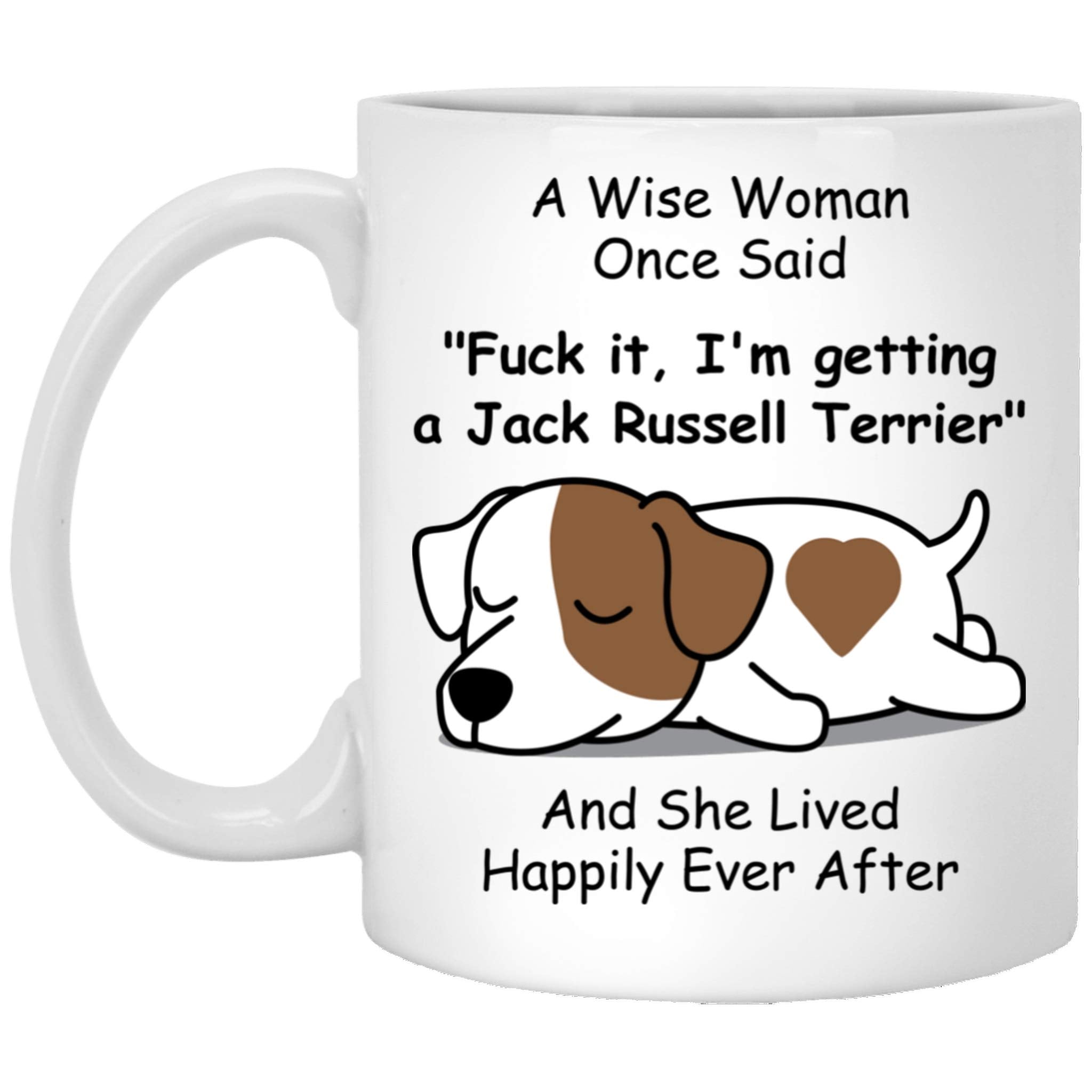 Lovesout Funny Sleeping Parson Jack Russell Terrier Dog Mom Gifts For Women Mother 'S Day 2024 A Wise Woman Once Said Coffee Mug
