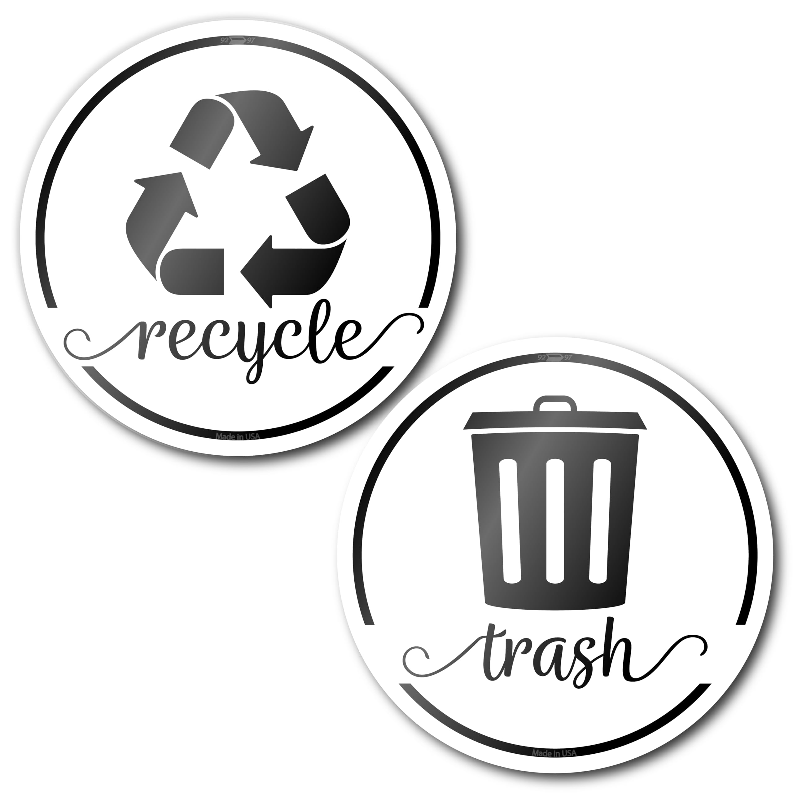 Elegant Recycling Stickers For Trash Can, 3.5'' Trash And Recycle Stickers, Laminated Recycle Stickers For Trash Bins, Recycle S