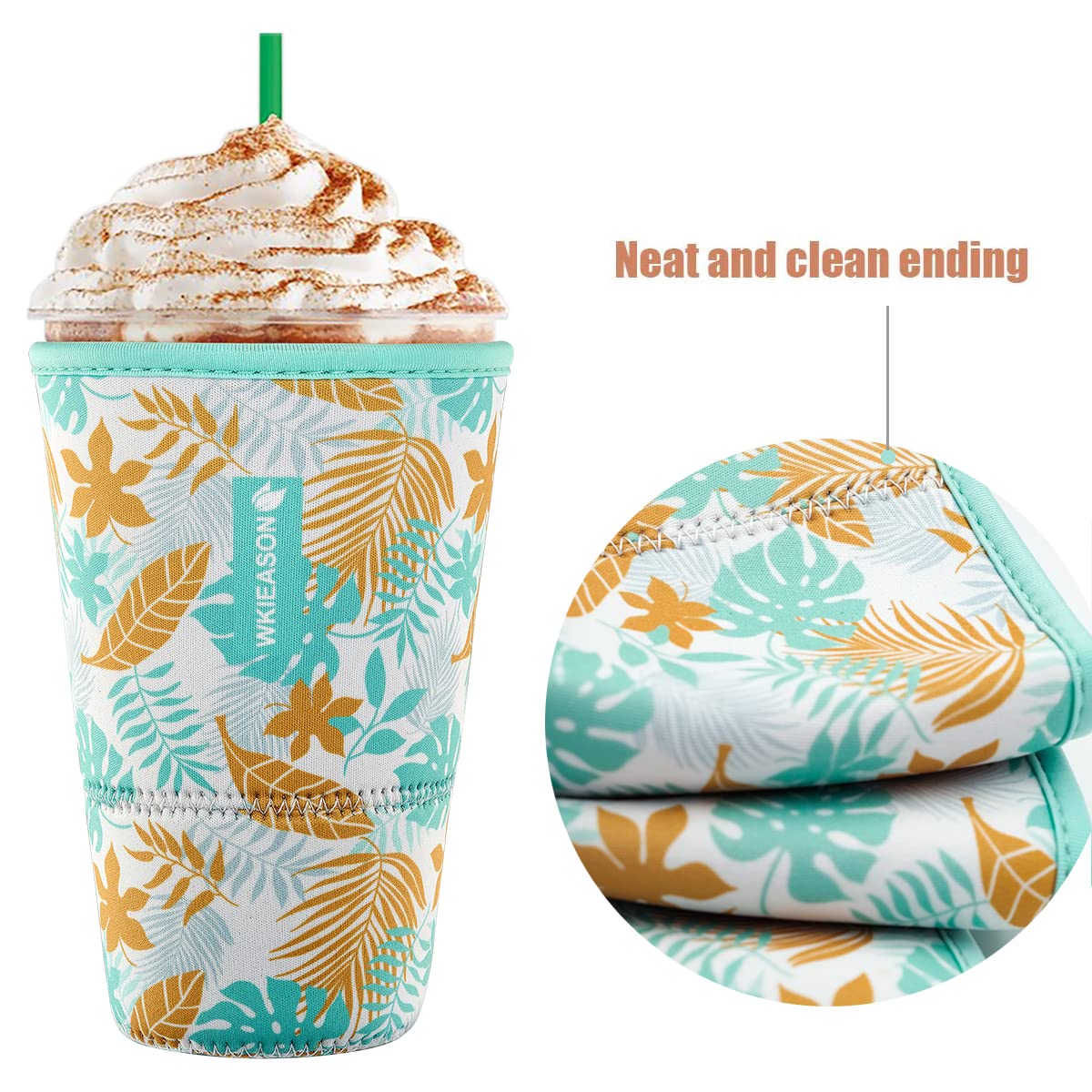 Reusable Iced Coffee Insulator Sleeve For Cold Beverages And Neoprene Cold Coffee Cup Sleeves Cooler Cover 16-32Oz For Coffee Cu