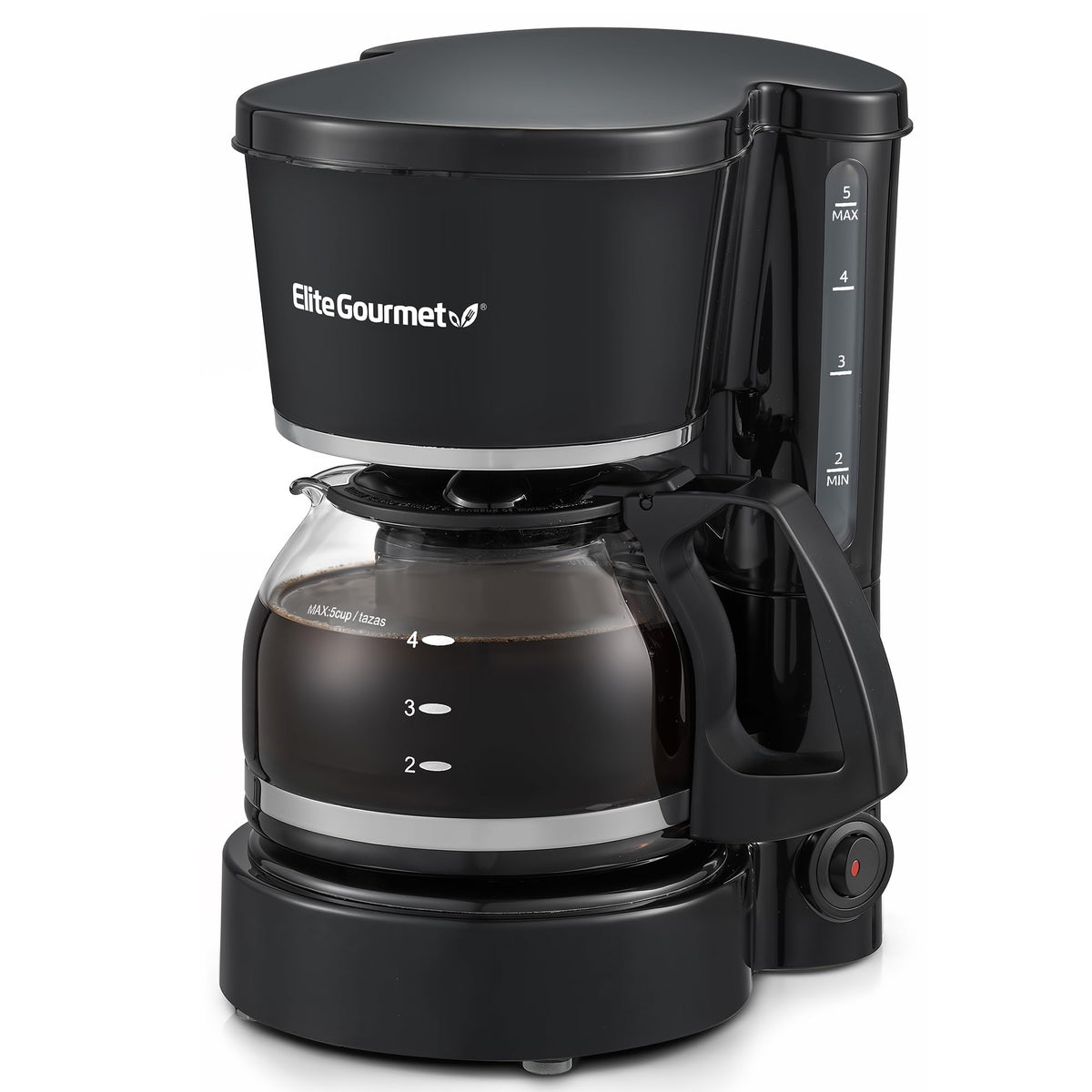 Elite Gourmet Ehc-5055 Automatic 5-Cup Brew & Drip Coffee Maker With Pause N Serve Reusable Filter, On/Off Switch, Water Level I