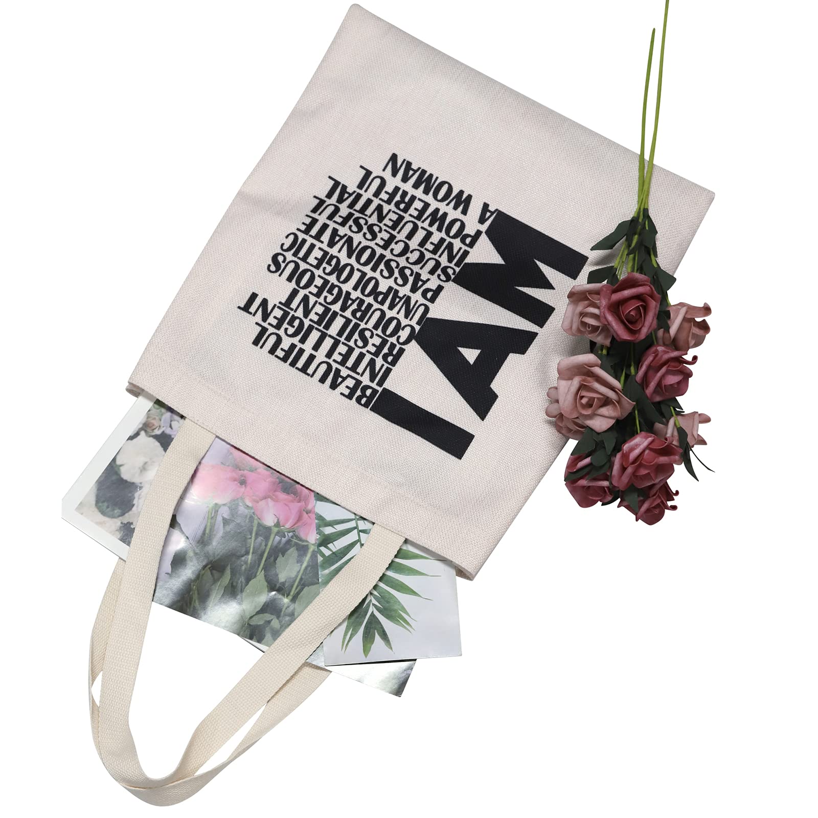 Girl Power Gift Feminist Gift Women Empowerment Shopping Handbag I Am A Woman Canvas Reusable Tote Bag Motivational Inspiring Gi