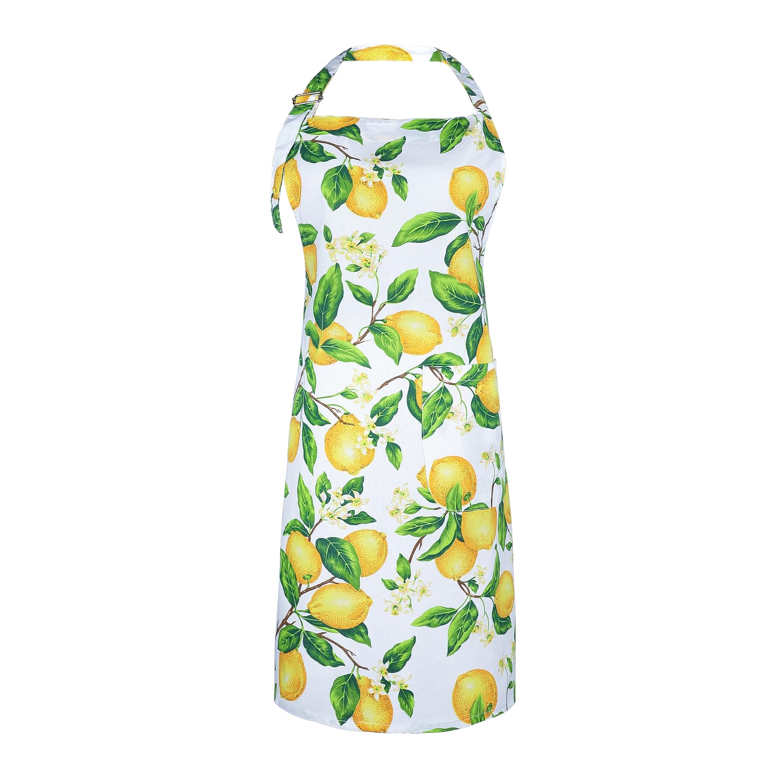 G2Plus Cotton Kitchen Apron With Pockets, Thick Lemon Apron, Adjustable Cooking Apron For Baking, Chef Apron For Women, Men, Hol