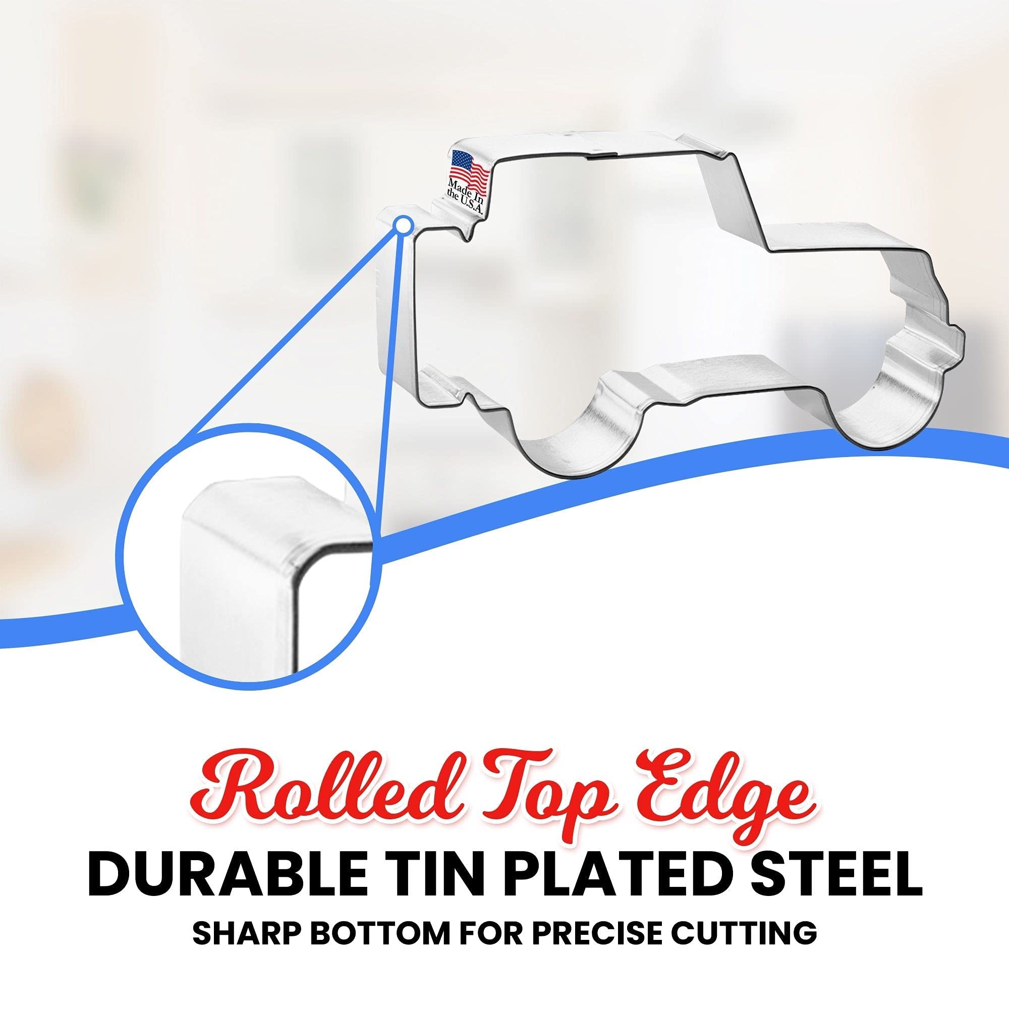 Suv Military Off-Road Vehicle Cookie Cutter 4.25 Inch - Made In The Usa - Foose Cookie Cutters Tin Plated Steel - Suv Cookie Mol