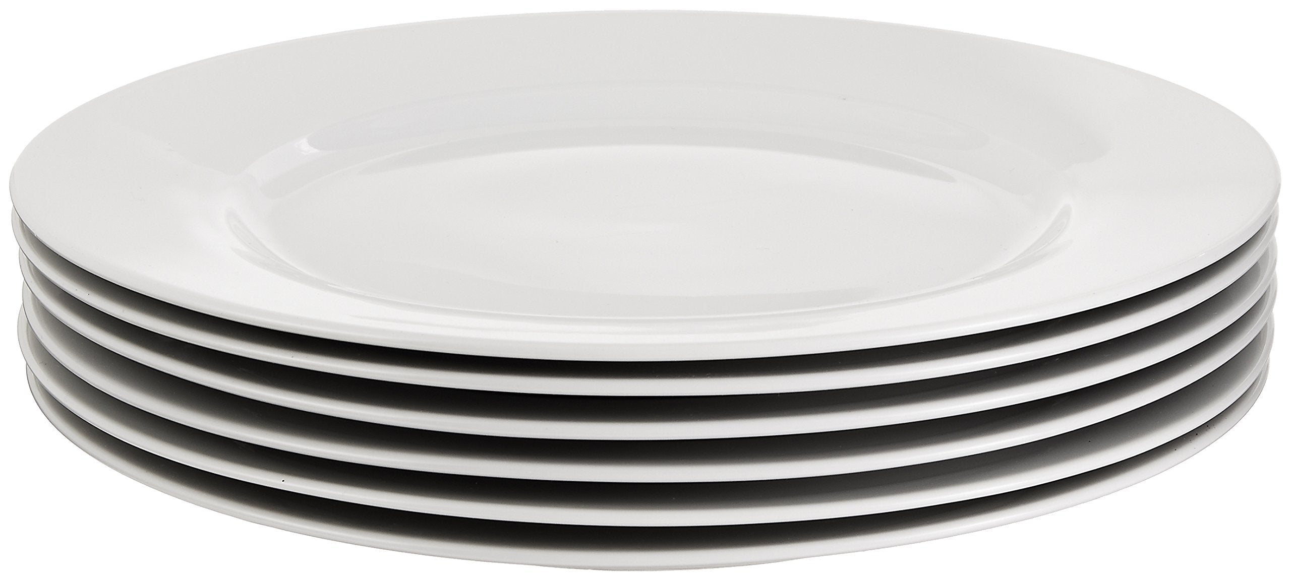 Amazon Basics 6-Piece White Dinner Plate Set  105 inches