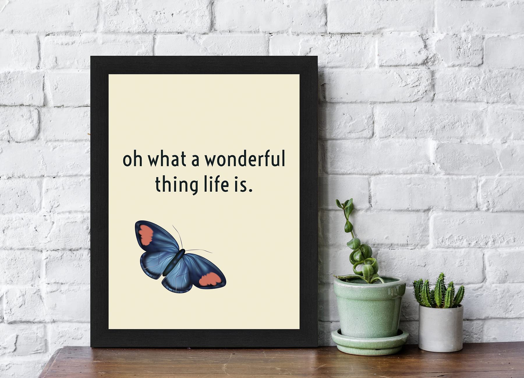 Interio Crafts Beautiful Positive Life Motivational Quote Framed Wall Poster, Inspirational Poster, Black (Frame Size :13X10 Inc