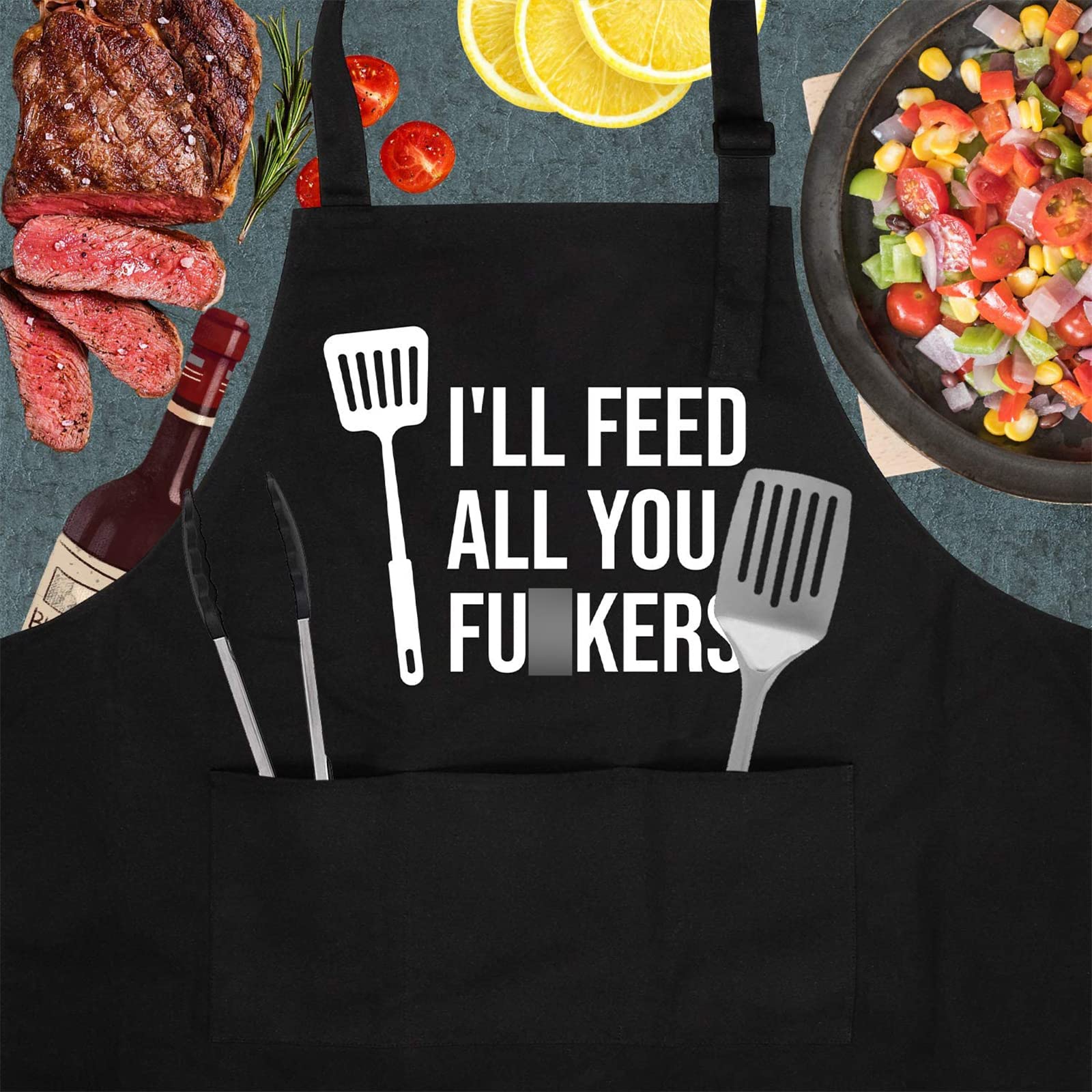 Miracu Funny Cooking Aprons For Men Women - Dad Gifts, Funny Gifts For Men Mom - Fathers Christmas, Birthday Gifts For Dad Step
