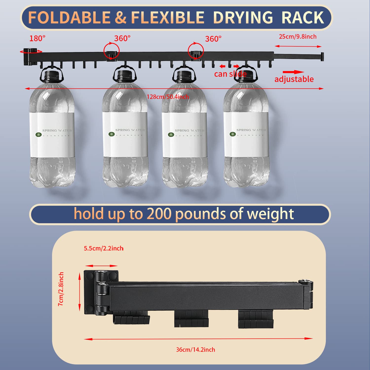 Dr.Dj Clothes Drying Rack For Laundry, Retractable Clothes Hanger Rack Wall Mounted Folding Indoor, Drying Rack, Space Saver Clo