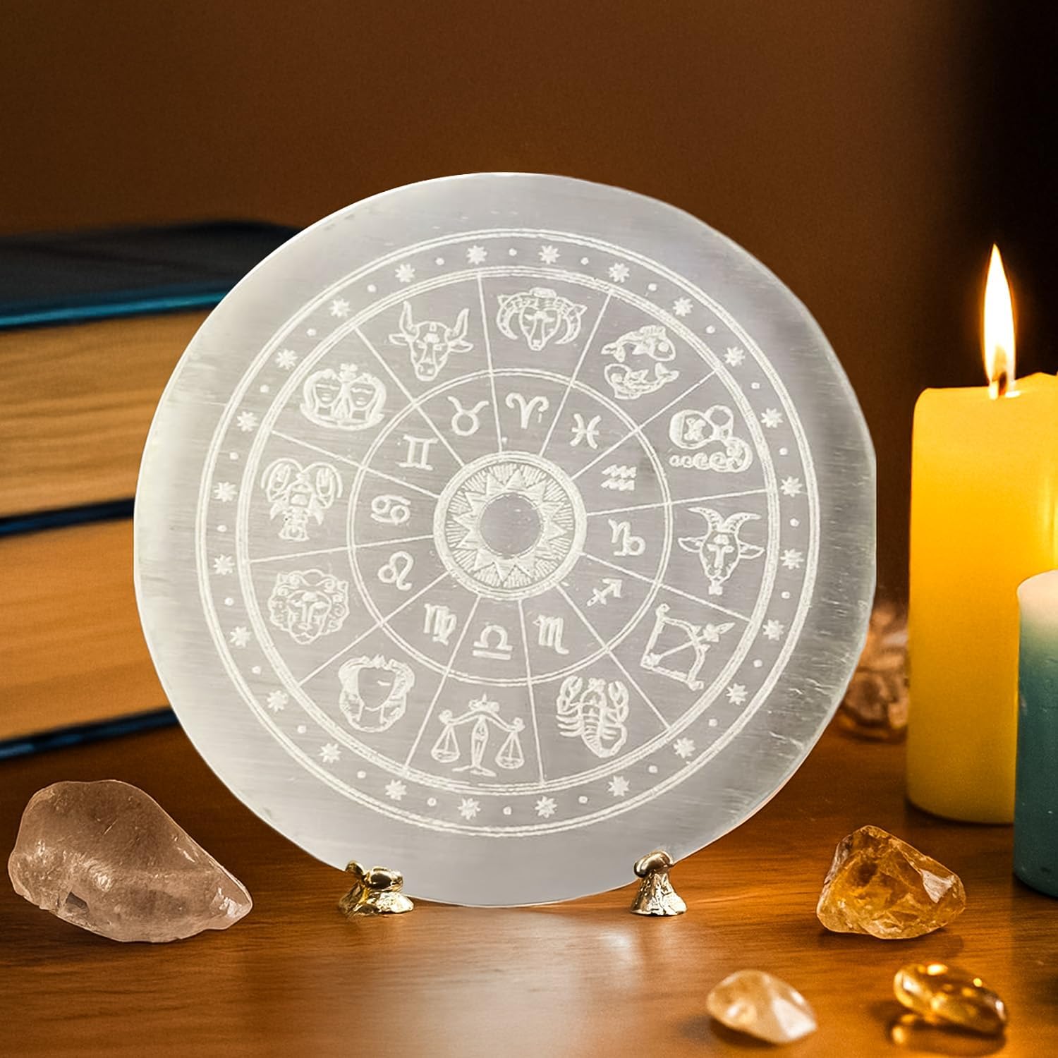 Astrotalk Selenite Charging Plate for Crystals | Purify & Amplify Energy | Crystal Cleansing & Recharging | Boosts Clarity & Intuition | Spiritual Gifts for Healing
