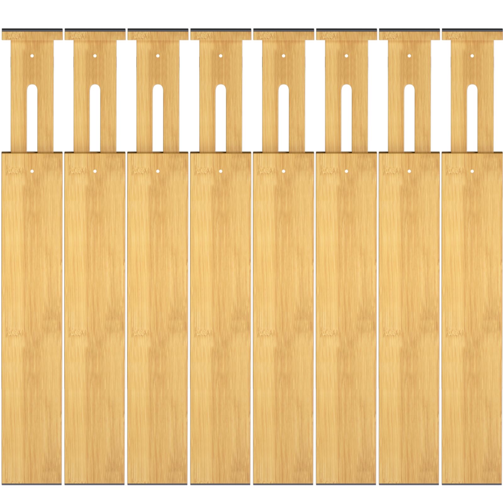 Ryqtop Bamboo Drawer Dividers,17-22'' Adjustable Kitchen Drawer Organizer for Clothes,8 Pack Expandable Drawer Organization Sepa