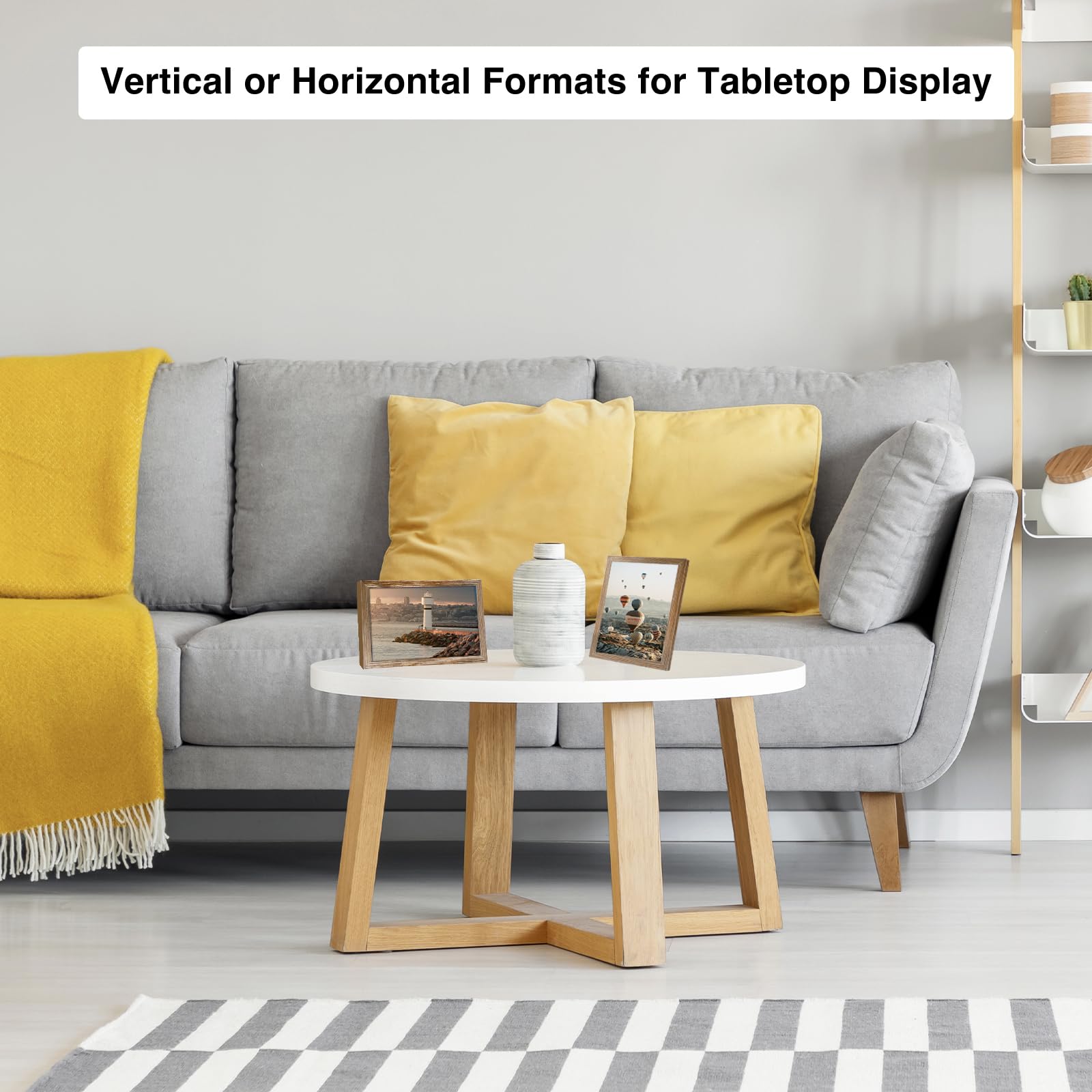 JCJMY 4x6 Picture Frame Rustic Brown for Wall Hanging or Tabletop, Wall Mounting Horizontally or Vertically, 4 x 6 Wall Gallery