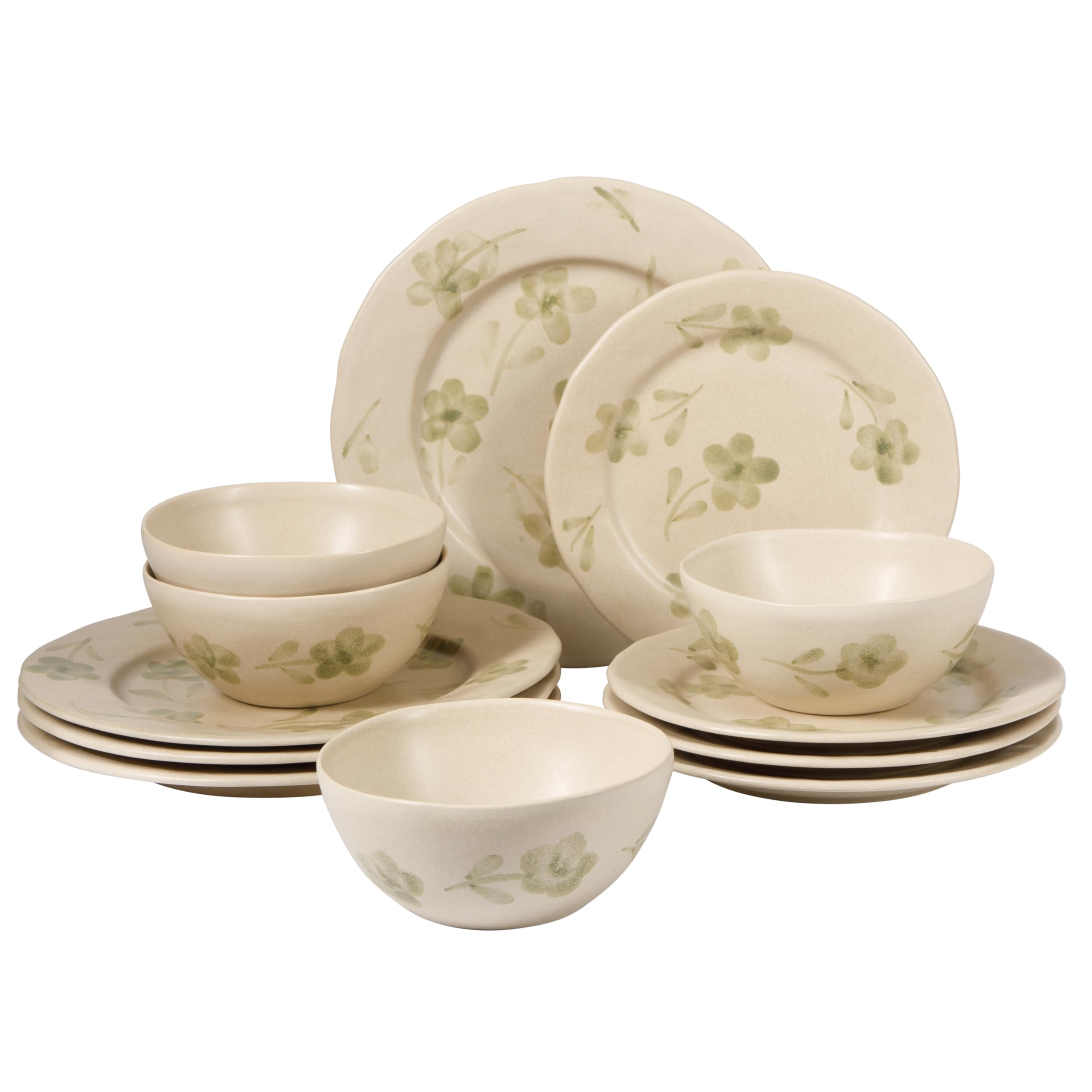 Bloomhouse - 2 Time Oprahs Favorite Things - Made in Portugal Hand Painted Dinnerware Set - Porto Petals 12 Piece (Service for 