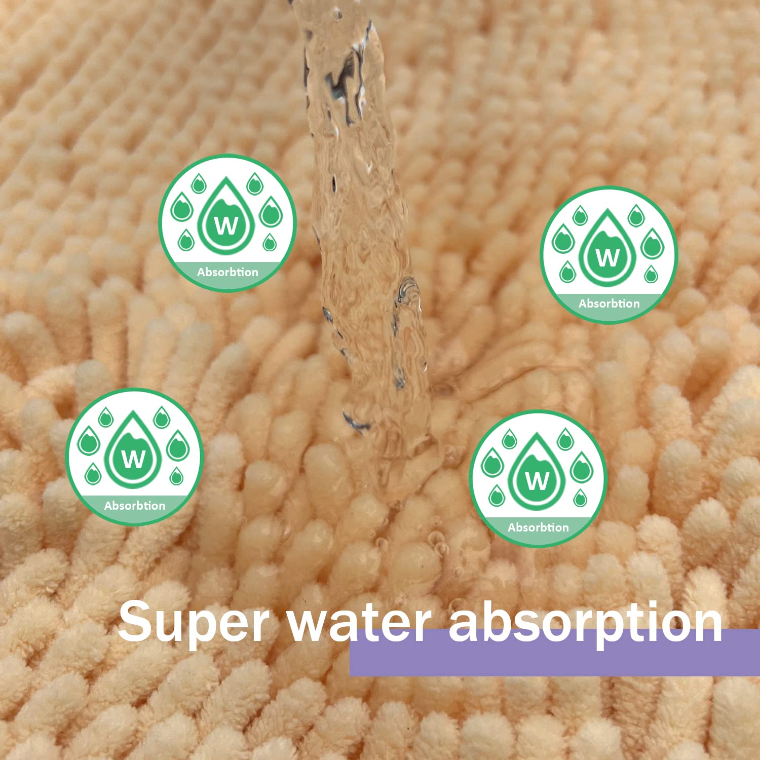 Bathroom Rugs 3 Piece Non Slip  Bath Rugs for Bathroom washable Chenille Bathmat  Bathroom Set Ultra Soft Bath Rug Set  and Absorbent Bathroom Rug Set  Plush Bath Mat for Bathroom  Tub  Shower  Cream