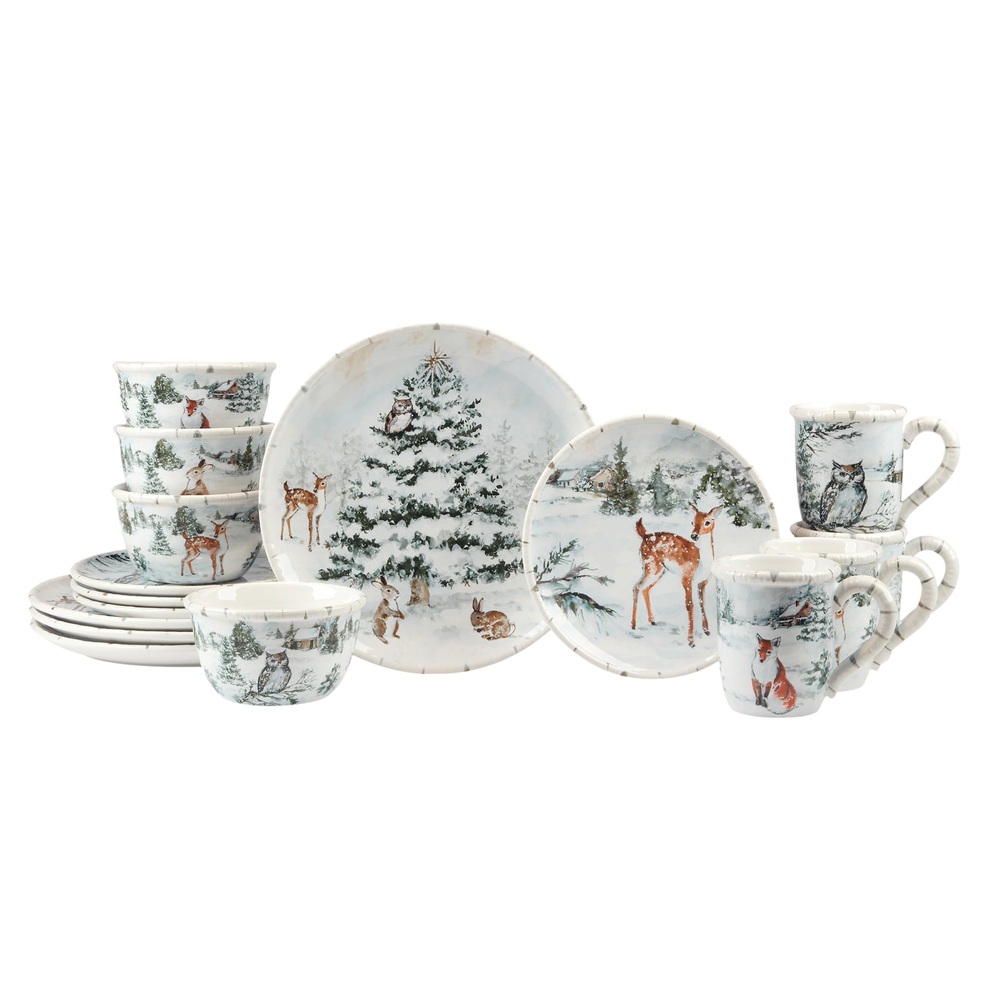 Certified International Winter Frost 16 Pc Dinnerware Set, Service for 4