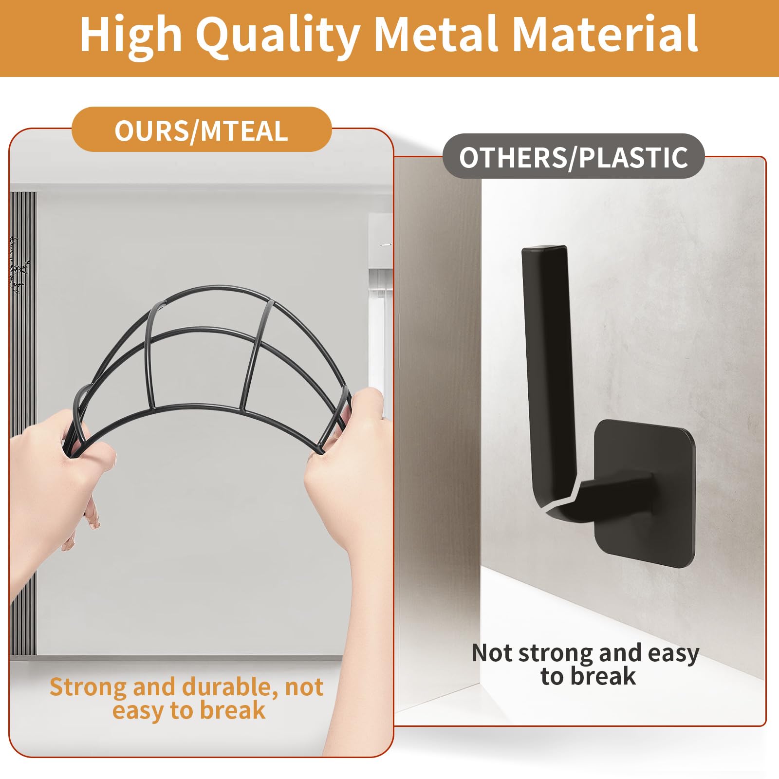 Teamola Hat Racks For Baseball Cap 2-Pack Metal Hat Organizer Black Hat Holder For Wall, Hat Hangers Hat Storage Organizer Wall