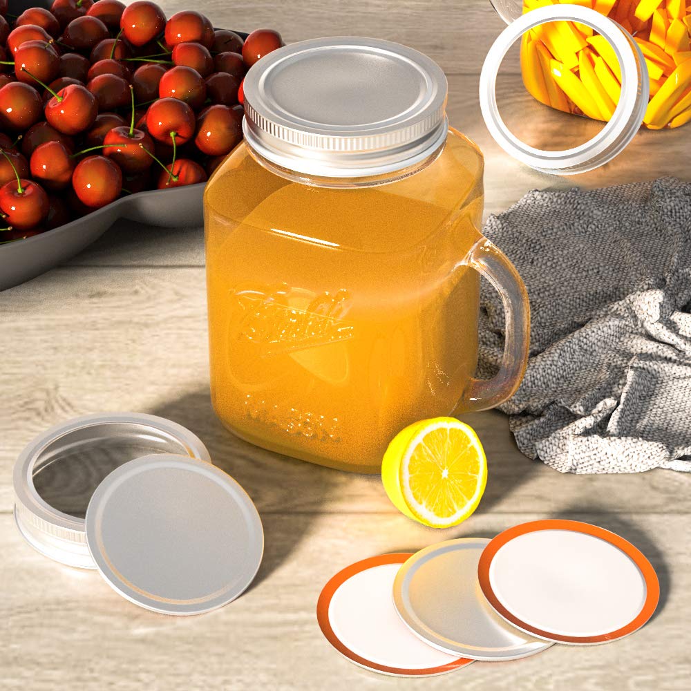 Mason Jar Lids Regular Mouth Canning Lids For Ball, Kerr Jars - 24-Count Split-Type With Leak Proof & Airtight Seal Features, Me