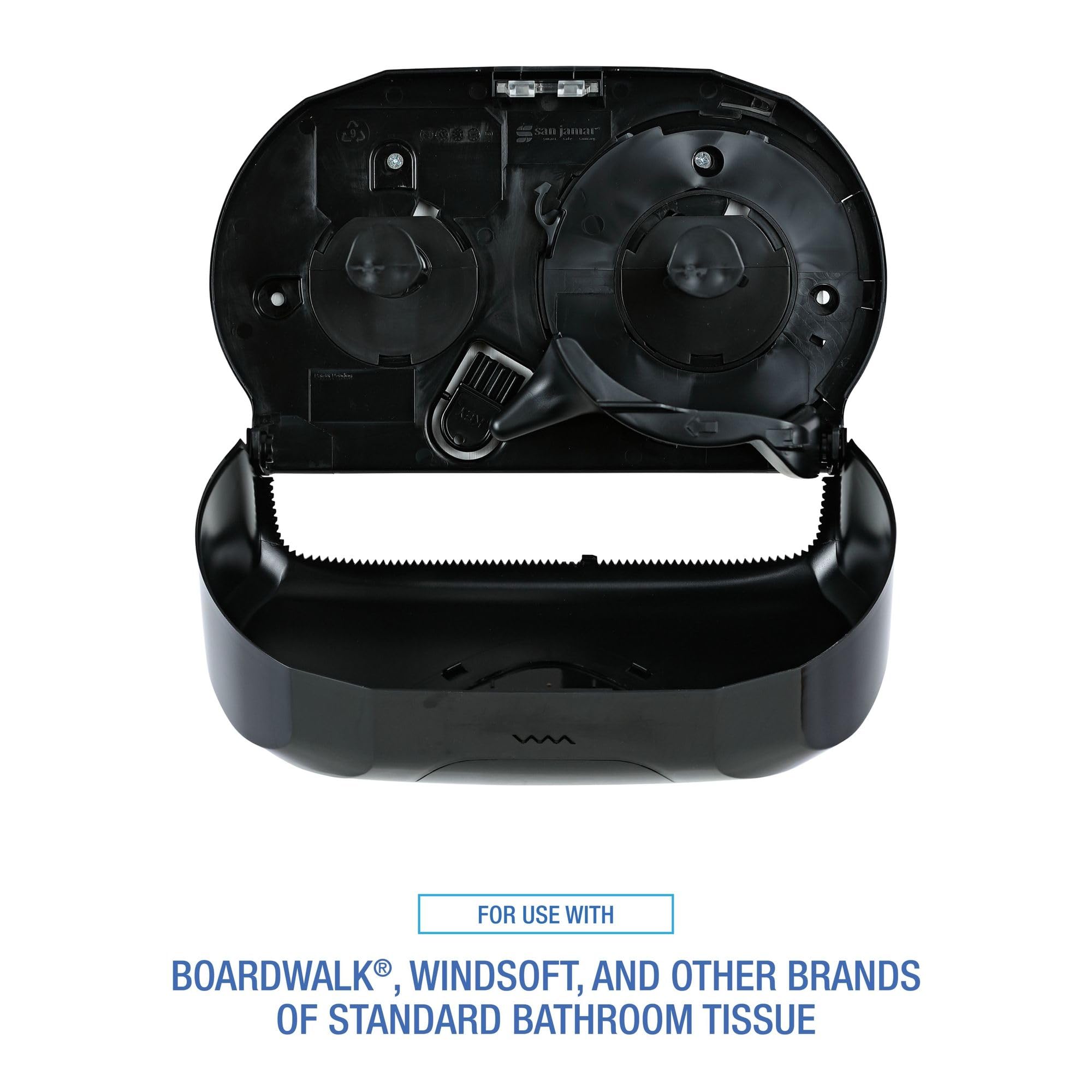 Boardwalk R3670Bkbw 13 In. X 6.75 In. X 8.75 In. Standard Twin Toilet Tissue Dispenser - Black