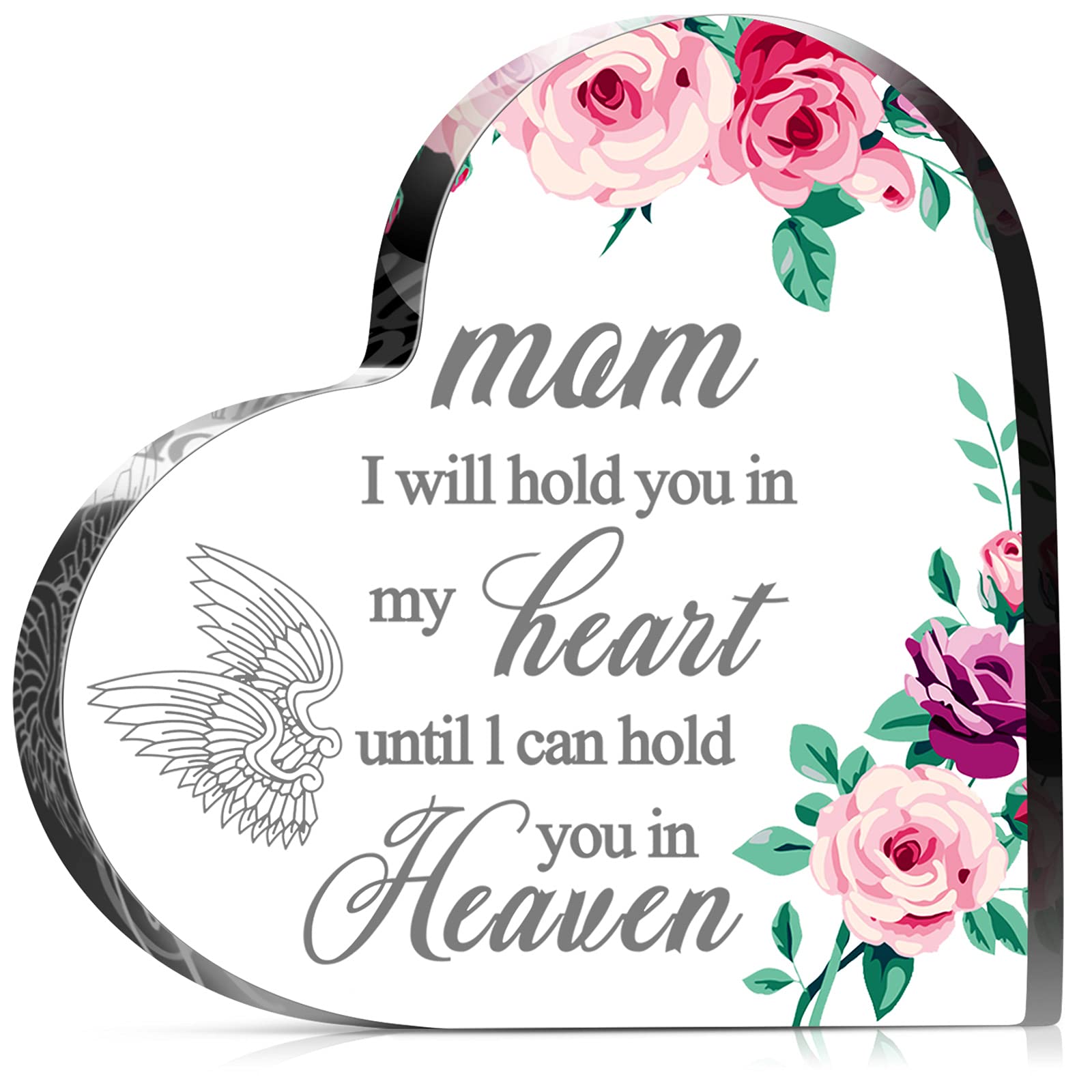 Blulu Sympathy Gift Mother Memorial Gift Crystal Decor Sympathy Acrylic Decor Bereavement Funeral Condolence Grief Ornaments Mem