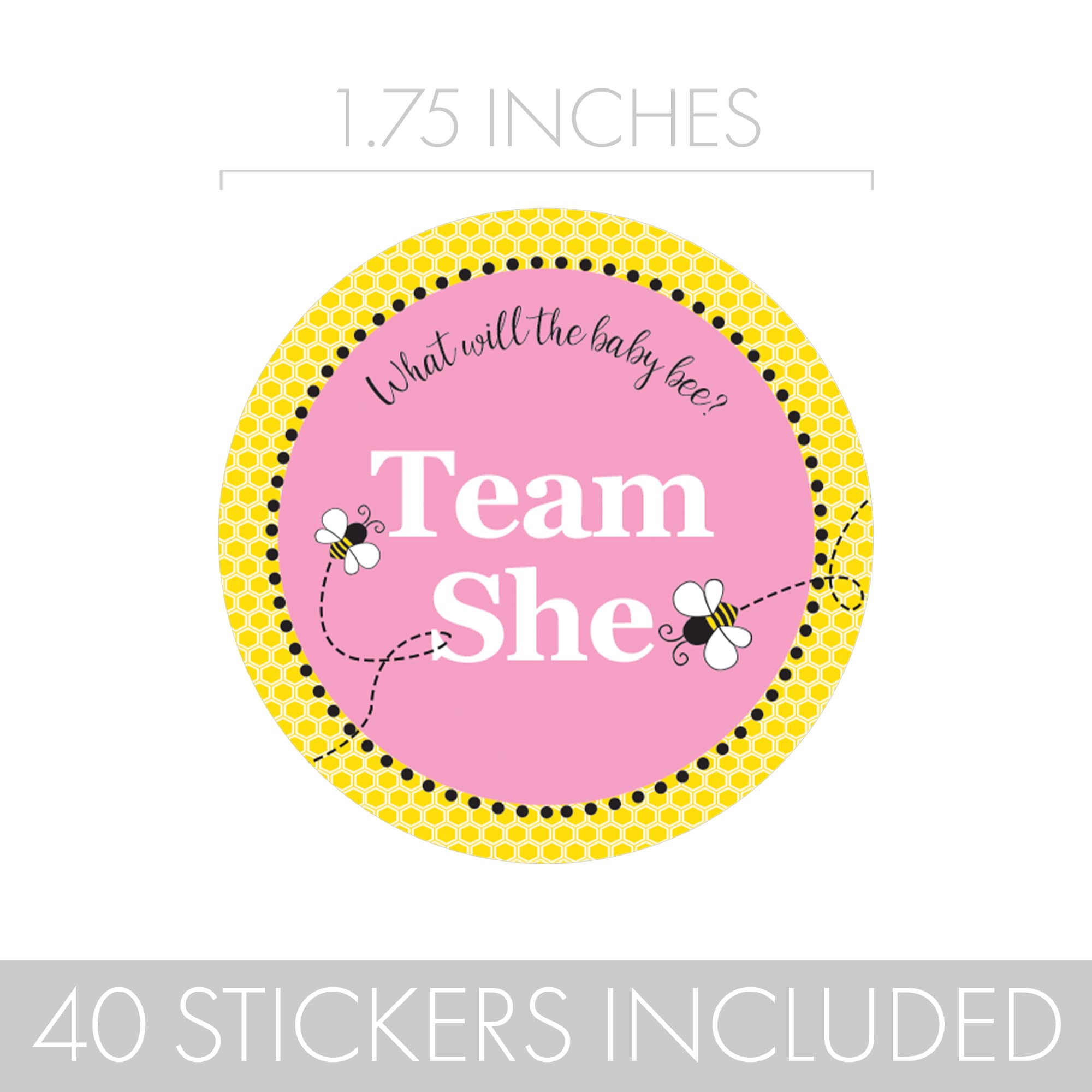What Will Baby Bee Gender Reveal Team Boy Or Girl Stickers - 40 Labels