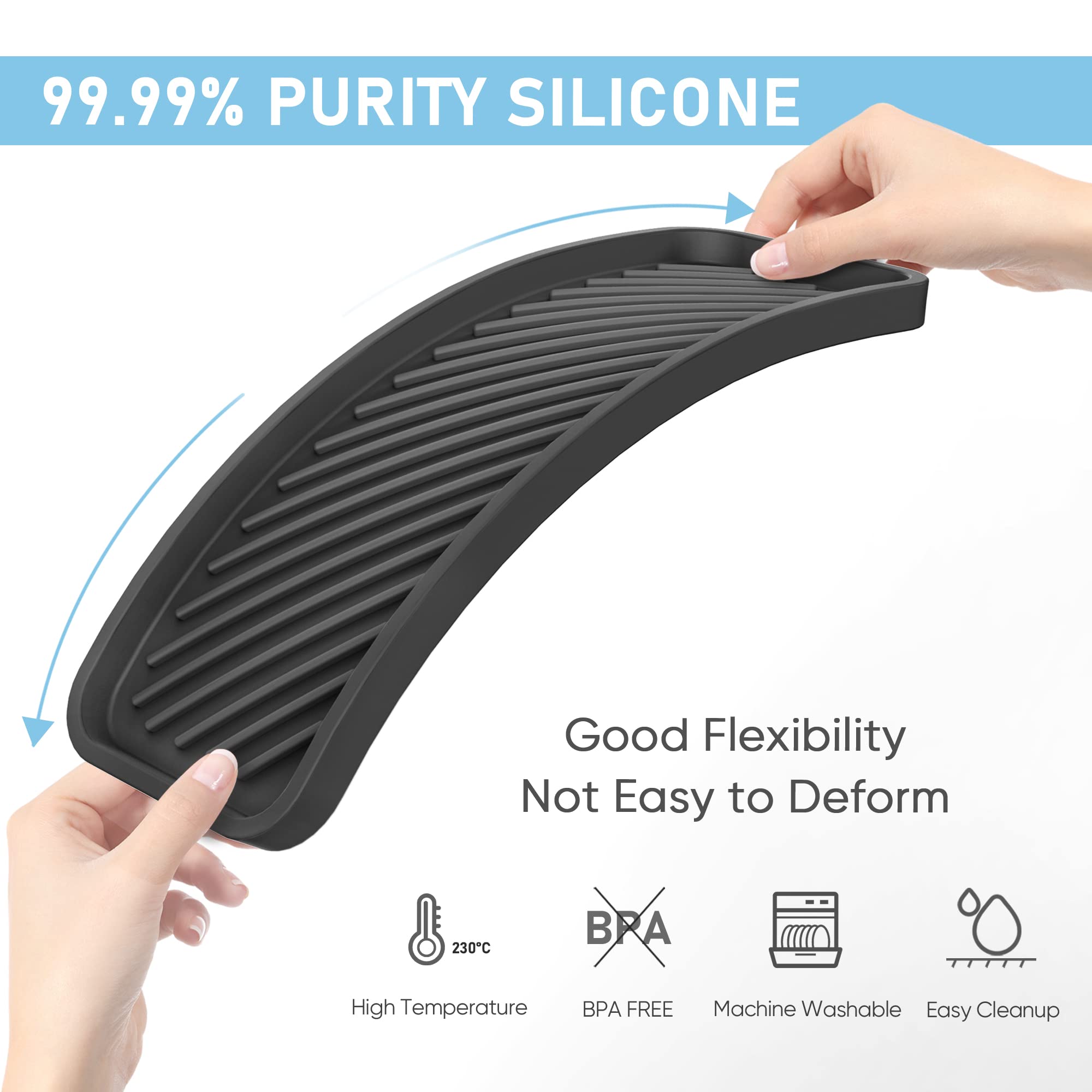 Eg-Sipro Silicone Sponge Holder,Kitchen Sink Organizer Tray Kitchen Soap Tray Soap Sponge Holder For Bathroom Counter Sponge Cad