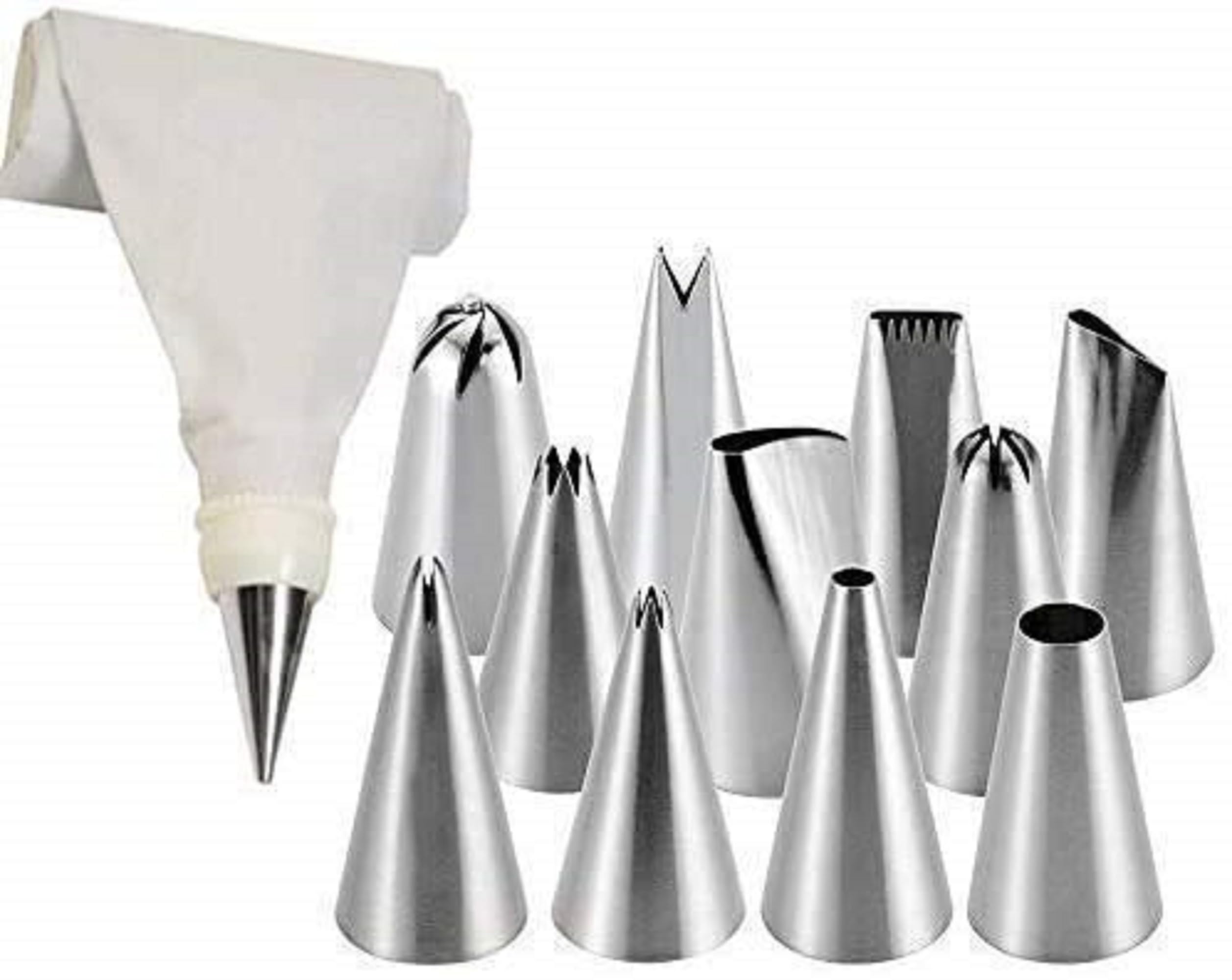 Icing Piping Bag With Stainless Steel Nozzles Set For Cake Decoration