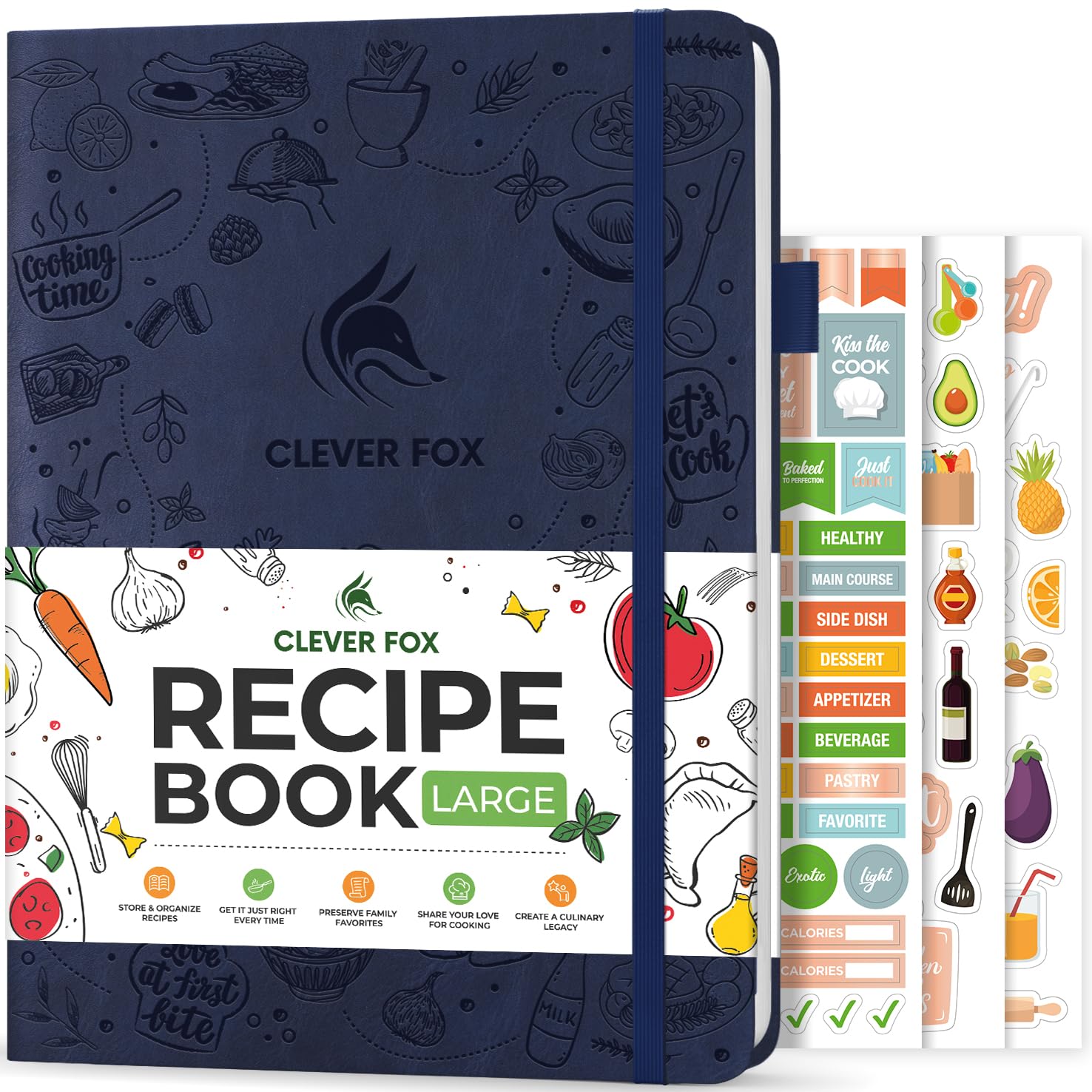 Clever Fox Recipe Book - Make Your Own Family Cookbook - Blank Recipe Notebook Organizer - Empty Cooking Journal To Write In Rec
