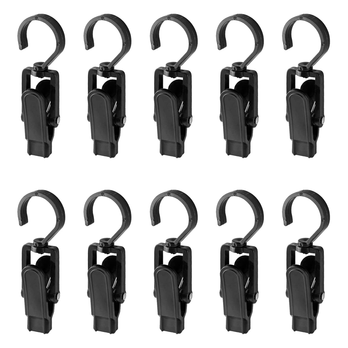 Jiozermi 10 Pcs Laundry Hooks Clip, Plastic Clothes Pins, Super Strong Hanger Clips, Swivel Hooks Clip For Clothing Store Home O