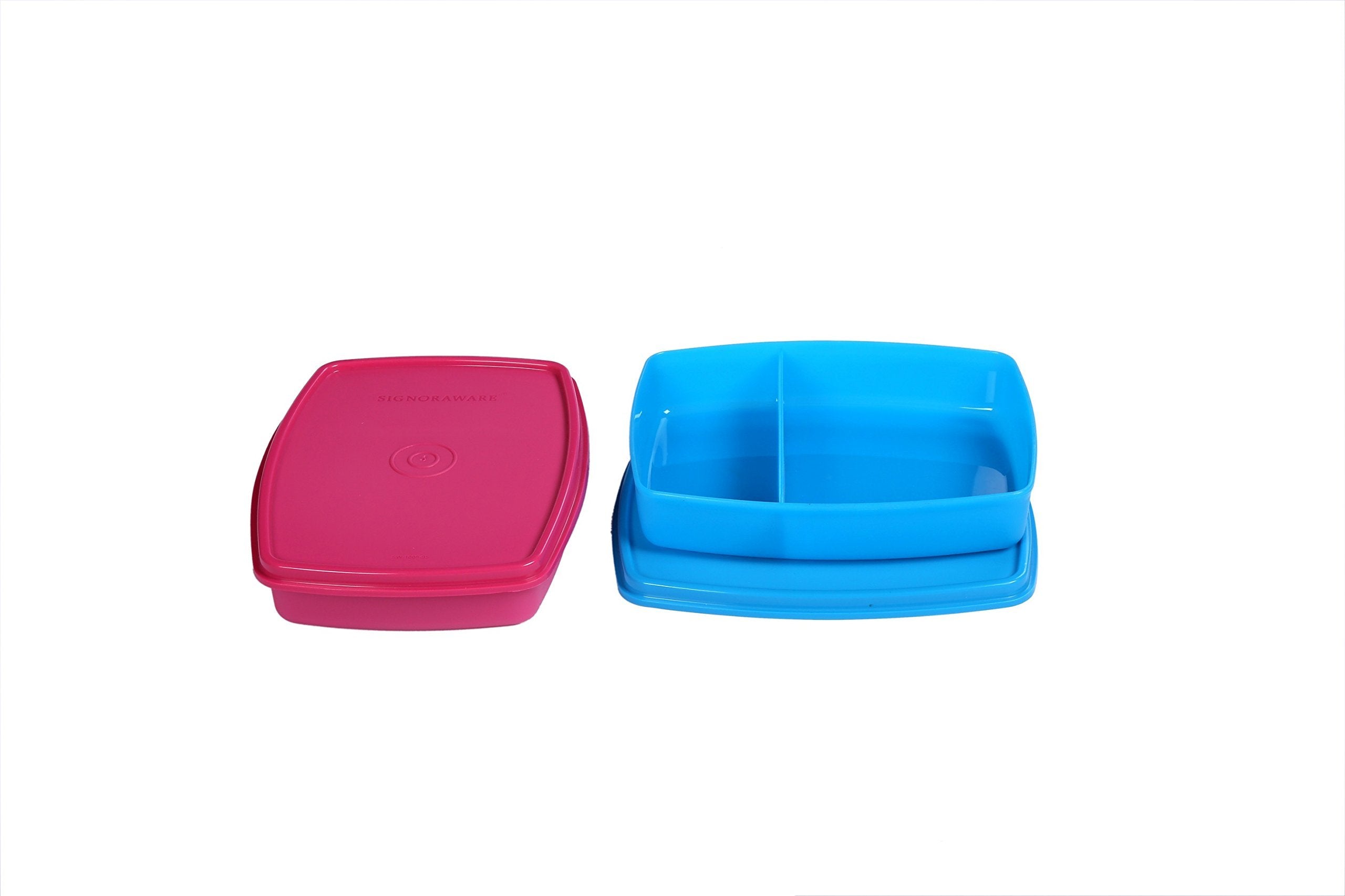 Signoraware Slim Plastic Lunch Box Set, Small, 340Ml, Assorted Colors, Set Of 2