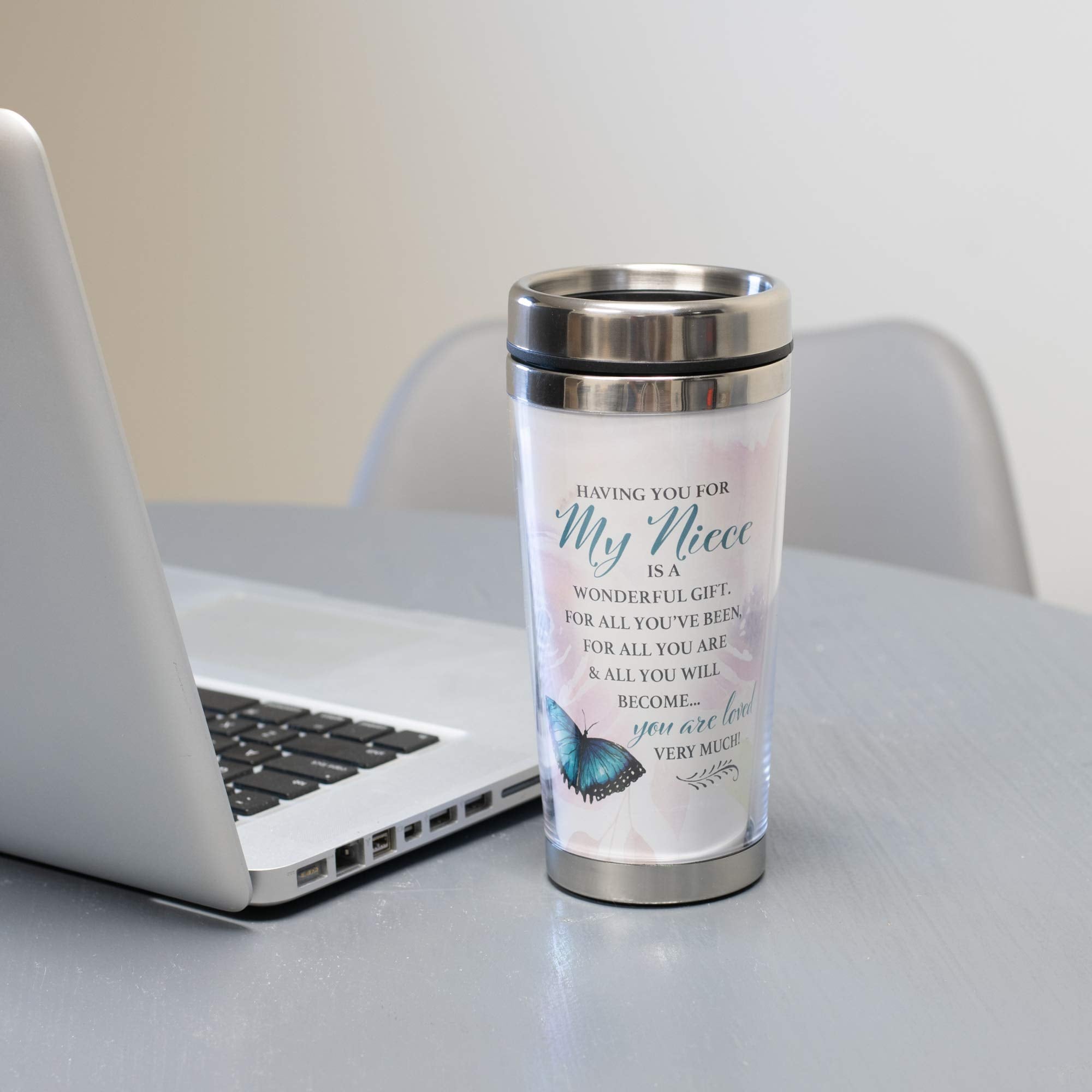 Niece You Are Loved 16 Oz Stainless Steel Travel Mug With Lid