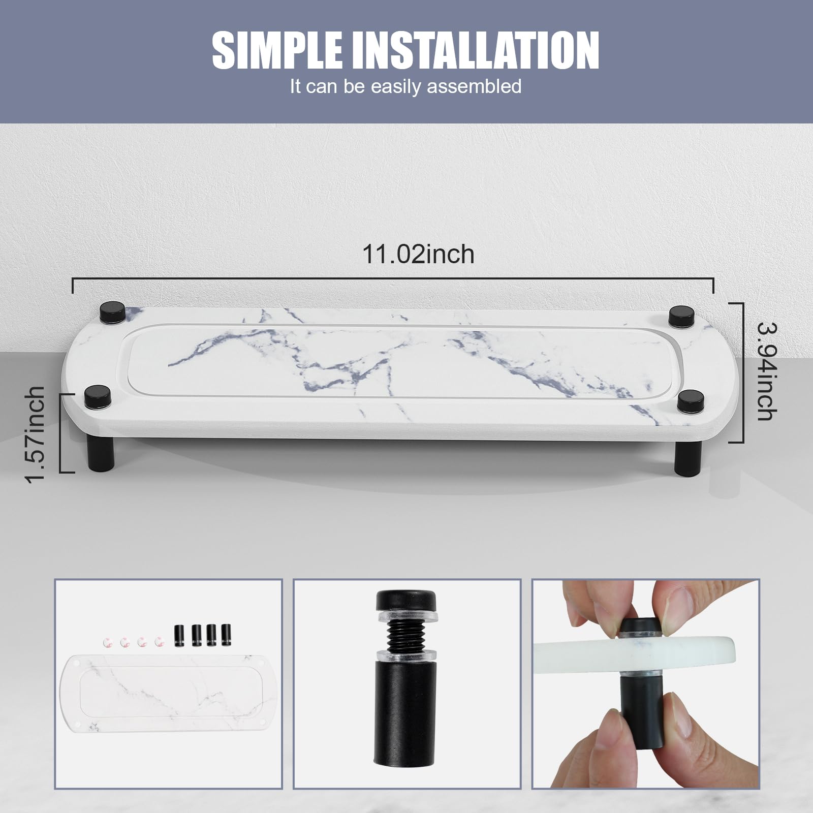 Slow Slog Sink Organizer Fast Dry, Instant Dry Sink Caddy, Bathroom Sink Organizer, Stone Sink Tray, Instant Dry Sink Organizer