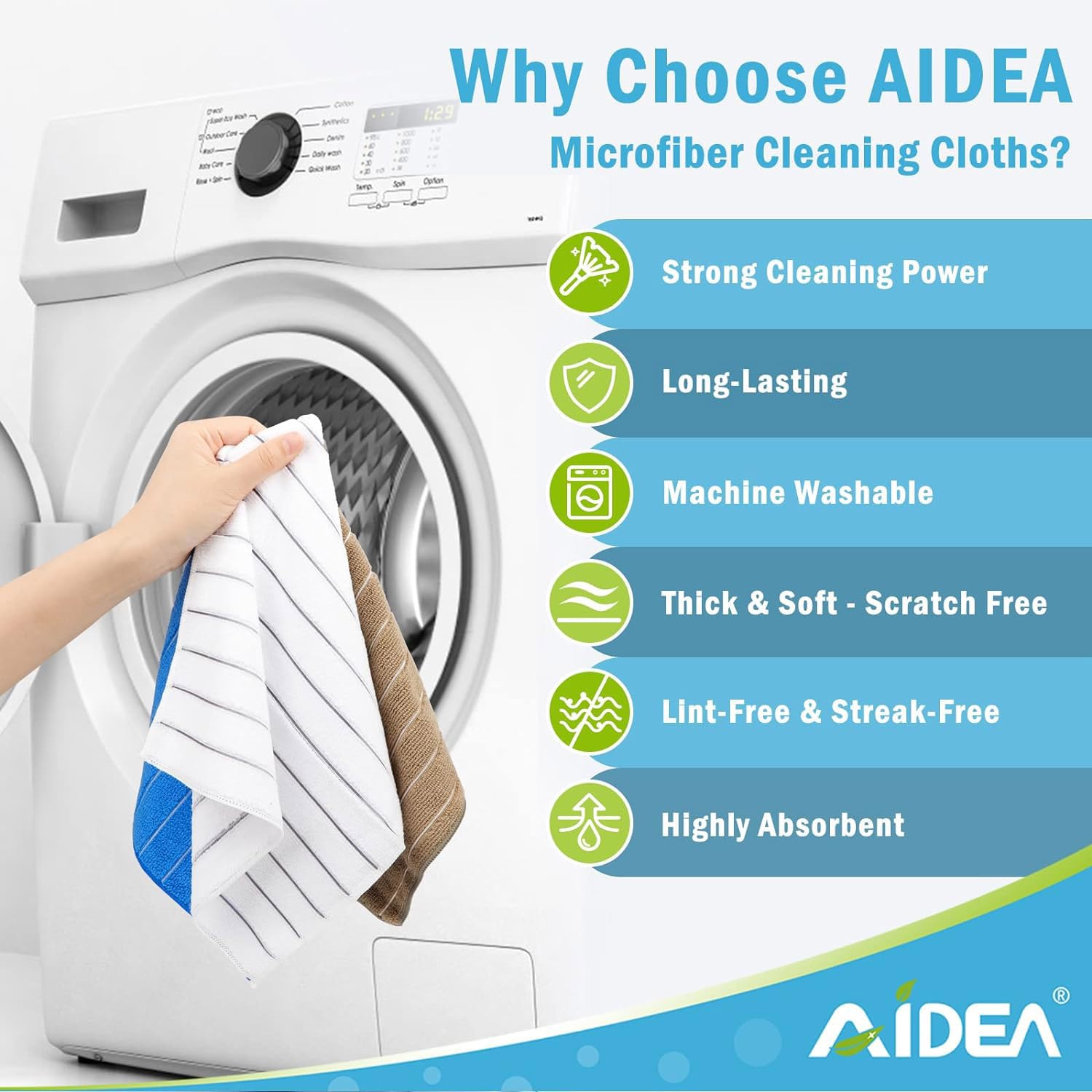 Aidea Kitchen Towels, Absorbent Dish Towels For Kitchen, Soft Dish Towels For Home, Multi-Purpose Cloths For Household Cleaning