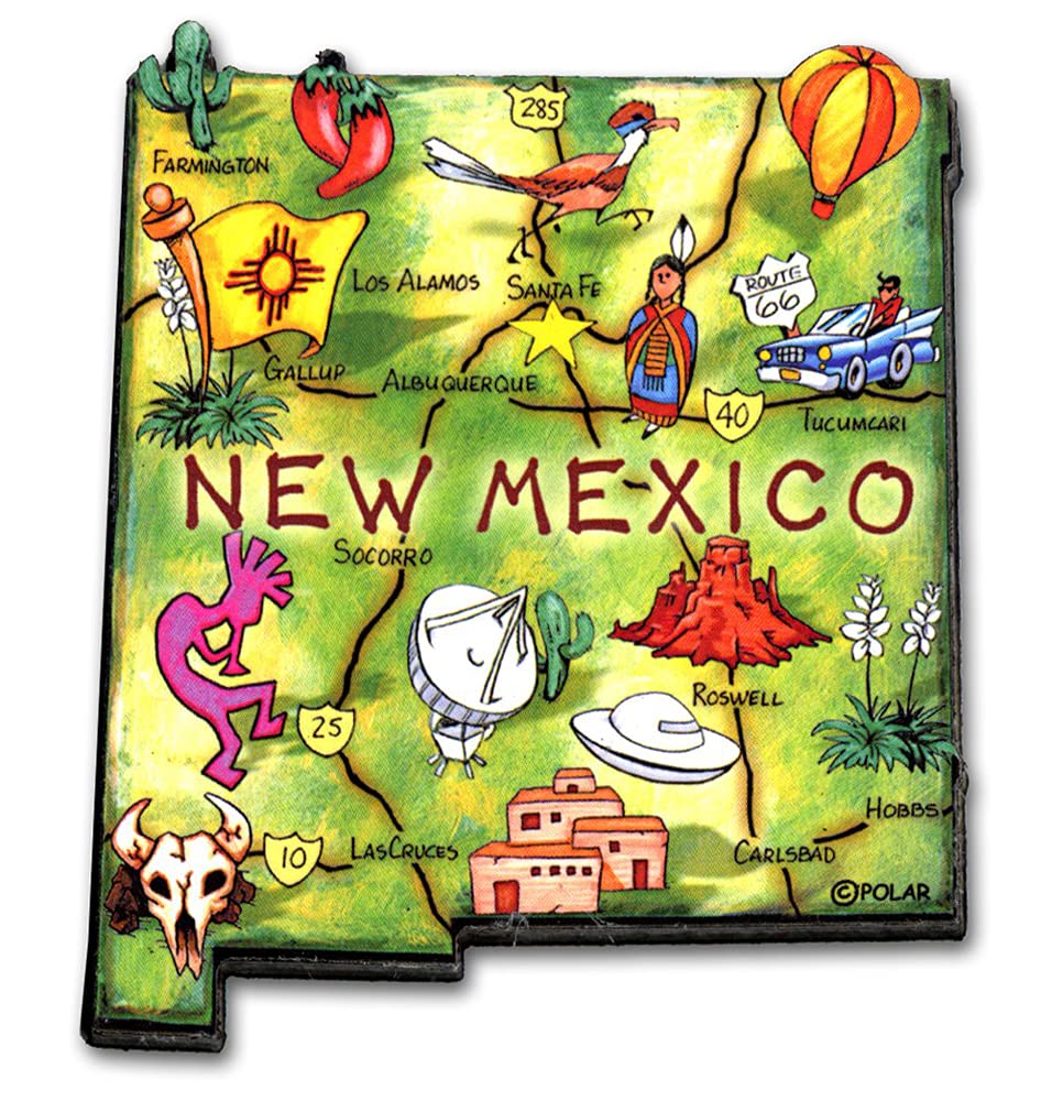 New Mexico Artwood State Magnet Collectible Souvenir By Classic Magnets