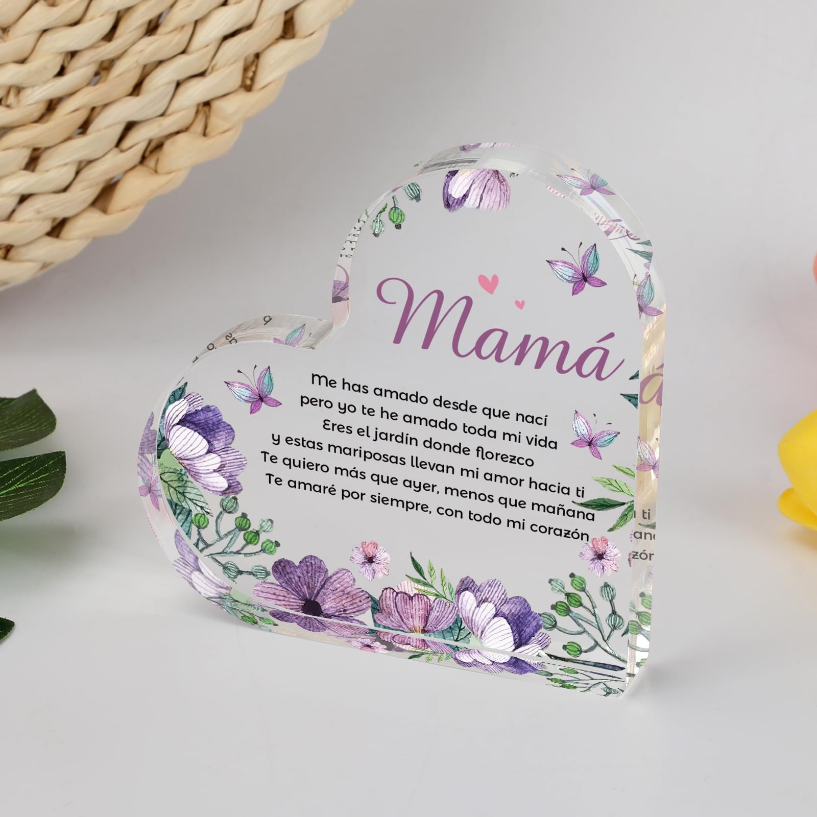 HITHESPO Christmas Mama Gifts from Daughter Son, Mom Mothers Day Birthday Gifts, Regalos Mama Acrylic Puzzle Plaque, Regalos par