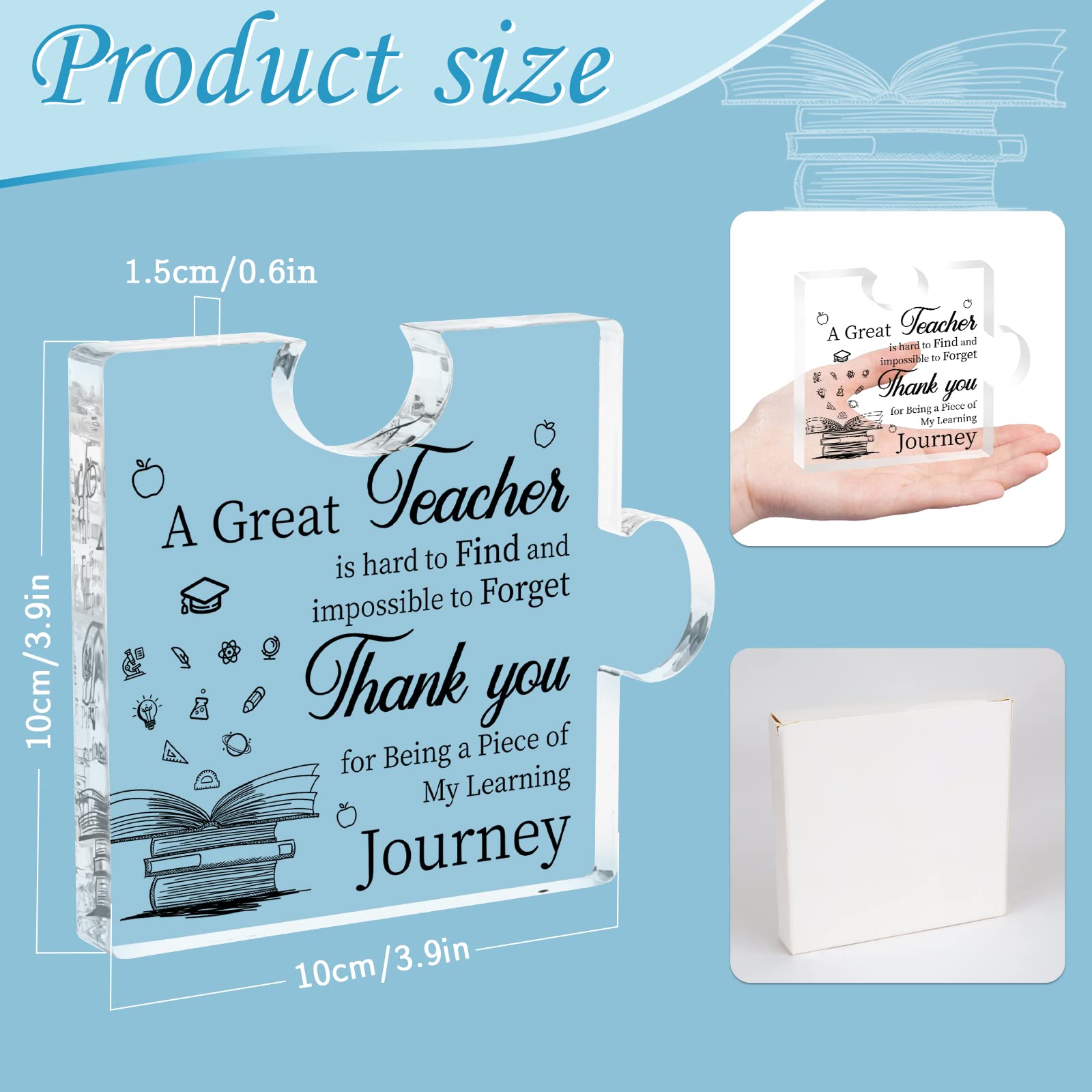 Happy Teachers Day Gift for Women Men, Gift for Teacher Puzzle-Shaped Acrylic Plaque Teachers Present, Male Gift Female Plaque G