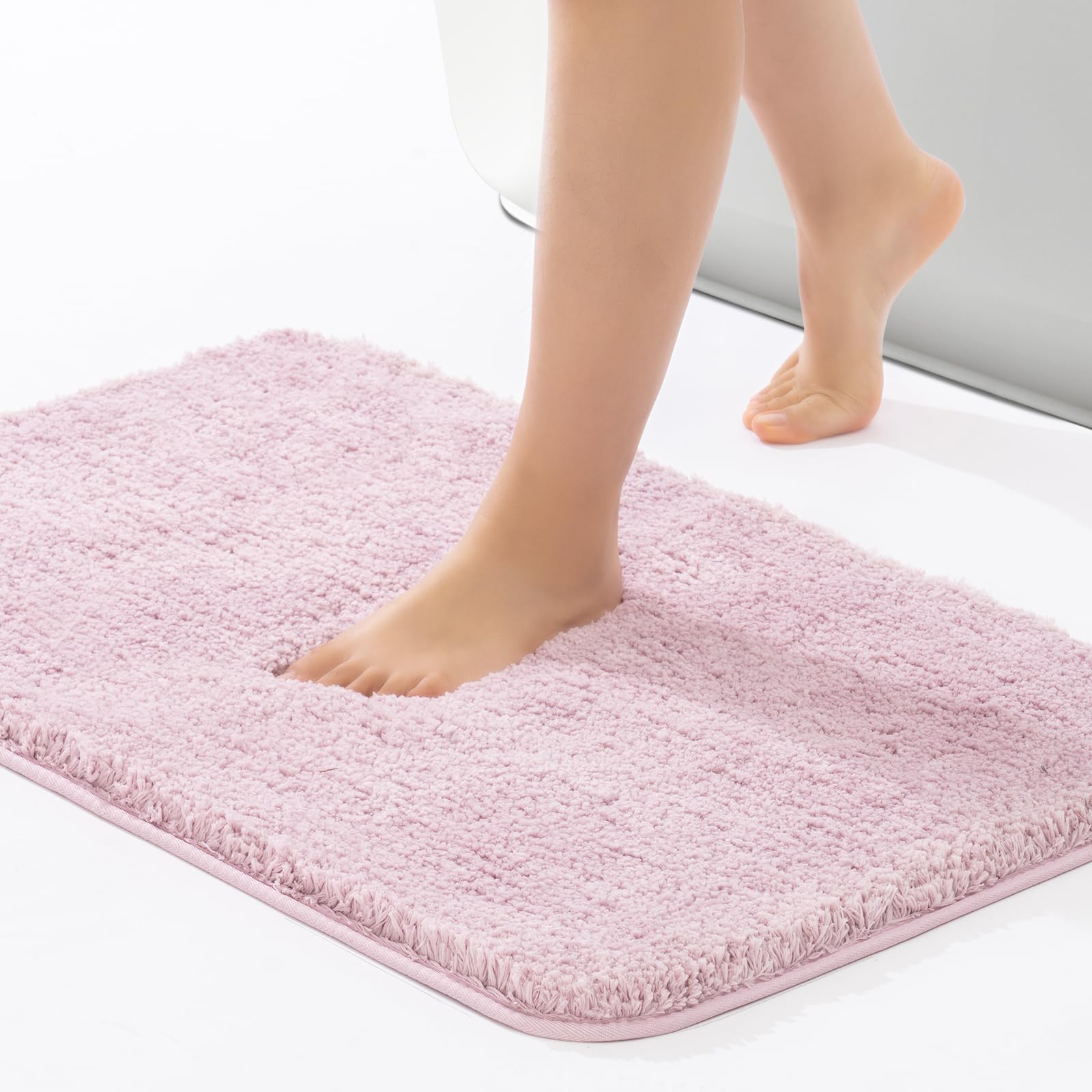Rosmarus Shaggy Bath Rugs For Bathroom Non Slip 24'' X 36'', Water Absorbent Bath Mat, Soft Shower Mat For Bathroom Floor & Tub,