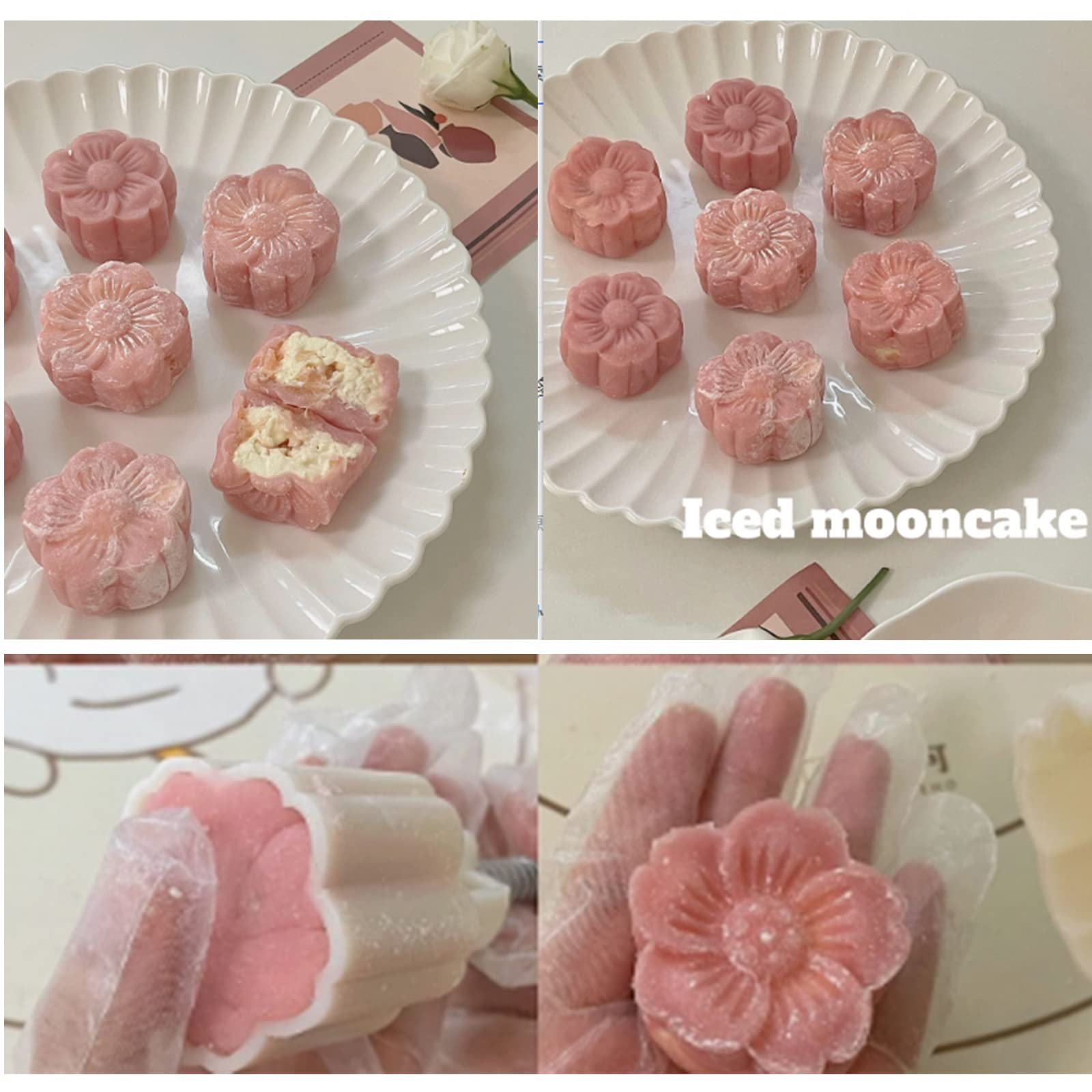 Animal Mid-Autumn Mooncake Press Mold, Hand-Pressed Stamp Dessert Diy, Mooncake Puff Pastry Press Mold With Printed Flower Diy (