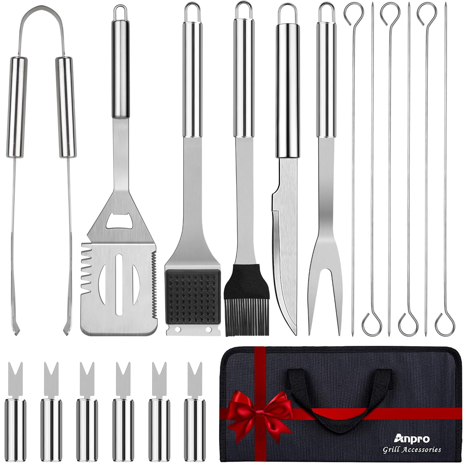 Anpro Grill Kit, Grill Set, Grilling Utensil Set, Grilling Accessories, Bbq Accessories, Bbq Kit, Bbq Grill Tools,Smoker, Campin