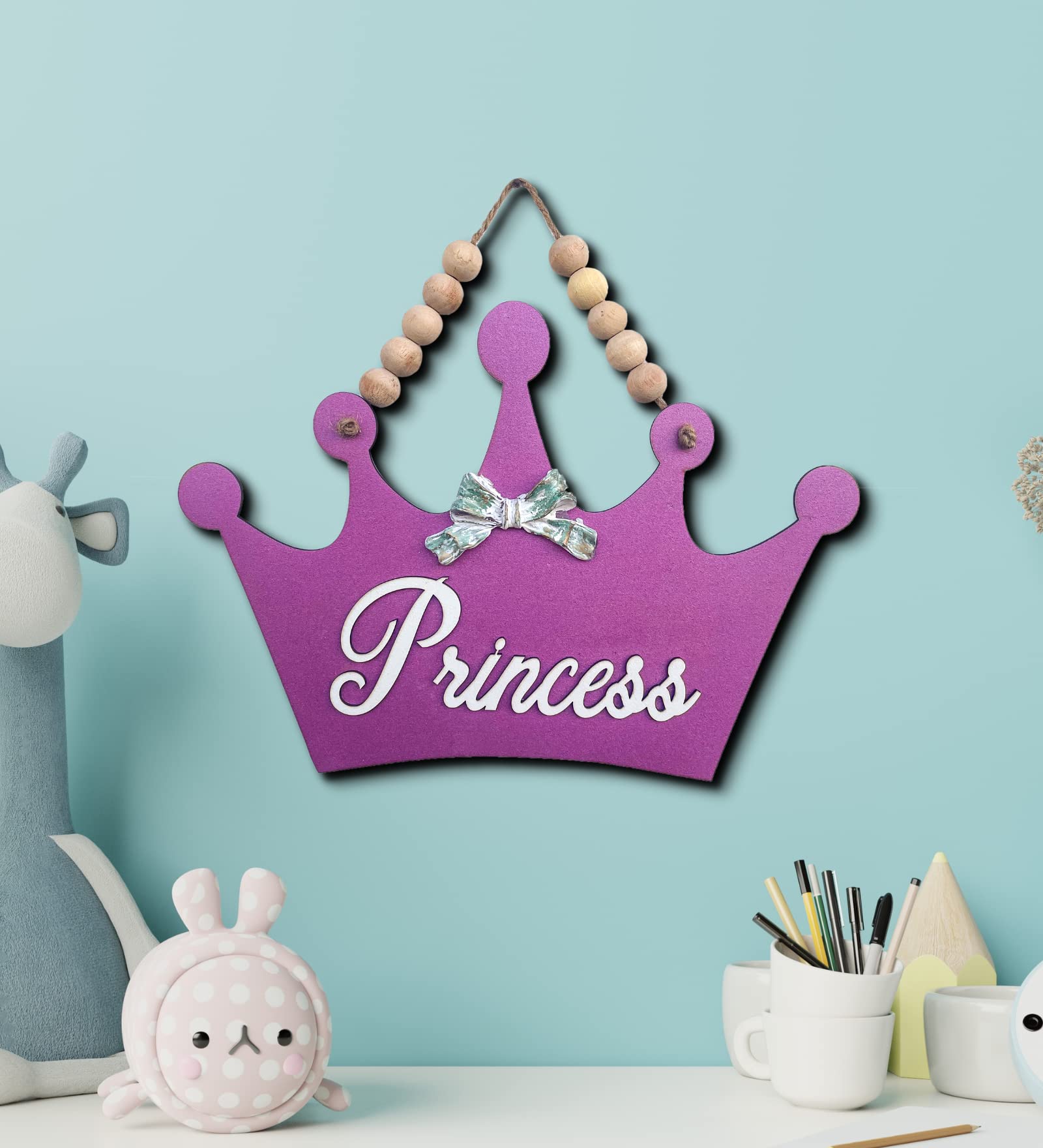 Chalk My Theme Princess Crown Wooden Wall Door Or Wall Hanging Art For Girls Room Decoration Item| Kids Room Decor | Gift For Gi